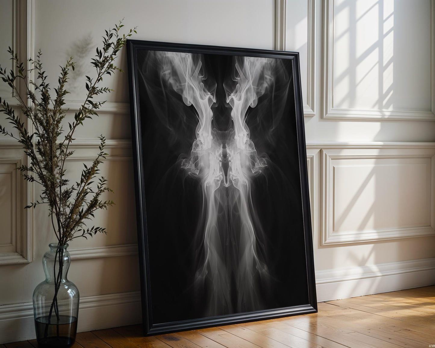 Minimal Wall Art Abstract Smoke Form | Black and White Fine Art Photography abstract wall art print, geometric minimalist poster, modern Scandinavian decor, Monohaus