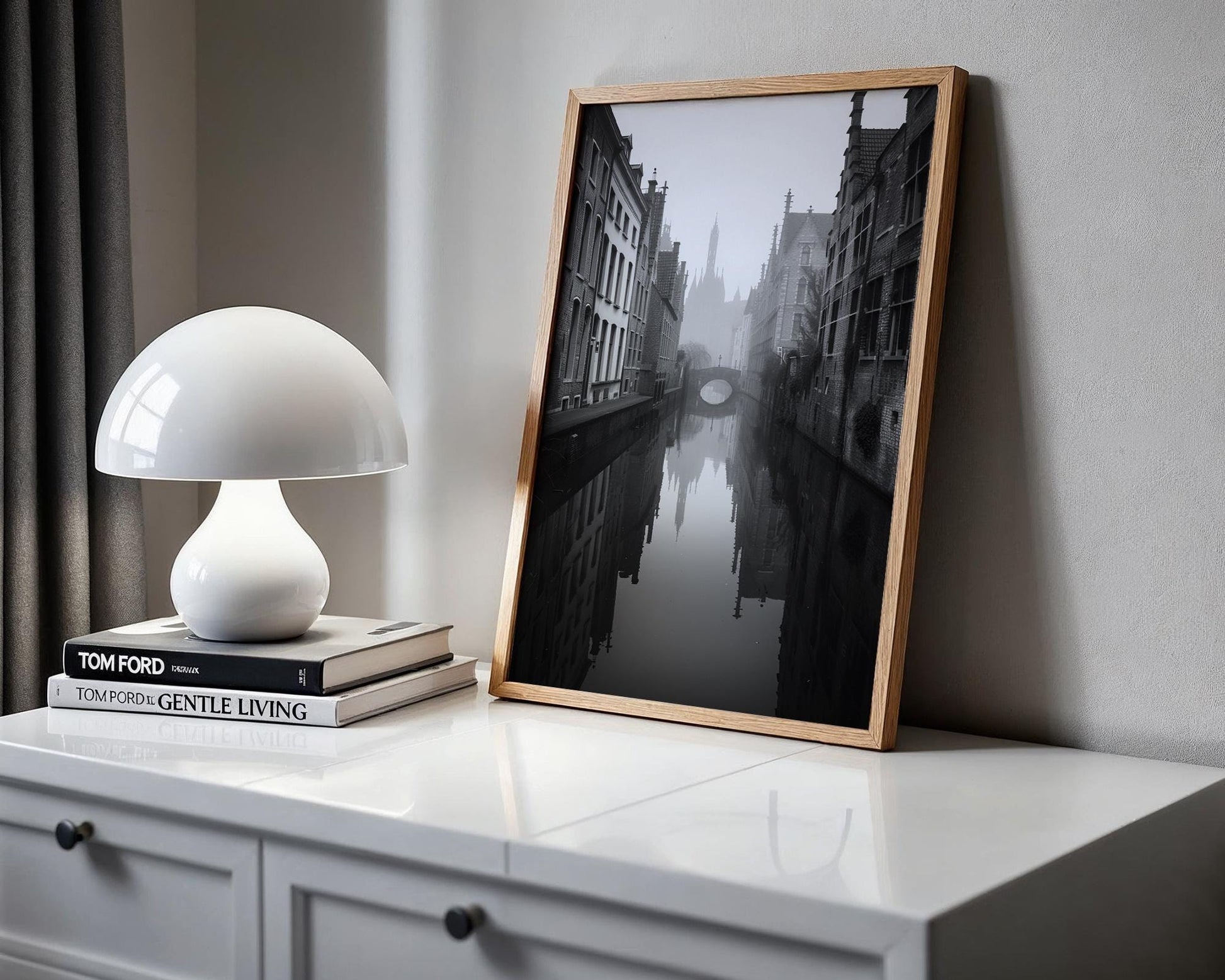 World Landmark | Bruges Belgium Print | Gothic Black & White Architecture Wall Art wall art print, black and white architectural poster, minimalist modern Scandinavian wall decor, Monohaus