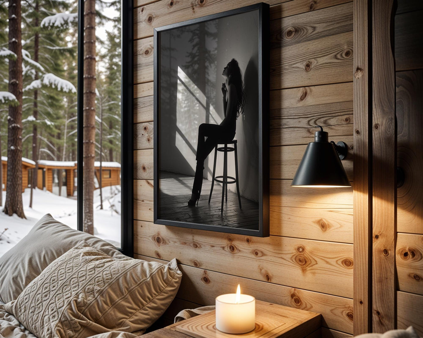 Urban Photography | Minimalist Female Silhouette Print | Black and White Decor black and white photo print, minimalist monochrome wall art poster for modern interiors, Monohaus