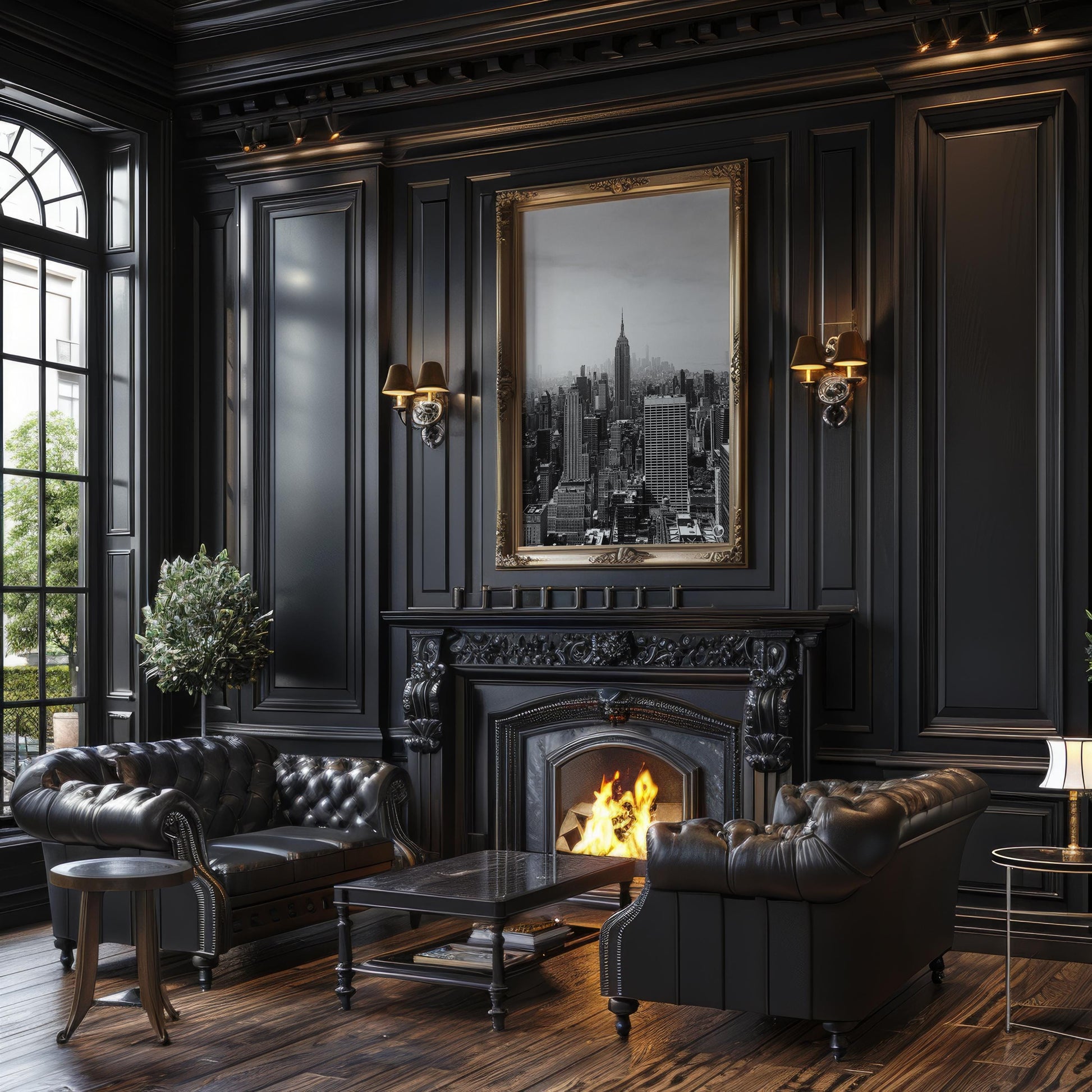 Designer Wall Art | Empire State Building Print | Black & White NYC Skyline Photography wall art print, black and white architectural poster, minimalist modern Scandinavian wall decor, Monohaus