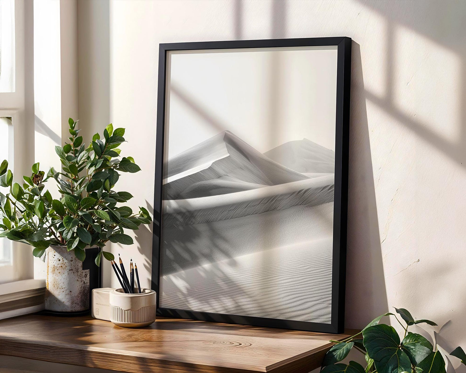 Botanical Photo | Sand Dune Landscape Print | Minimalist Black and White Fine Art wall art print, minimalist black and white poster, modern Scandinavian wall decor, Monohaus