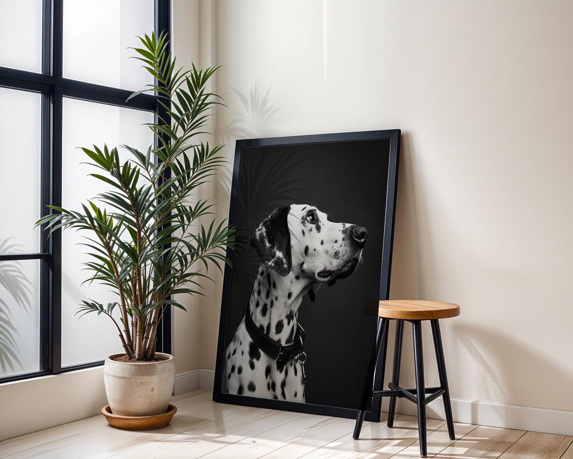 Dog Photography Dalmatian | Black and White Animal Poster | Modern Pet Print wall art print, minimalist black and white poster, modern Scandinavian wall decor, Monohaus