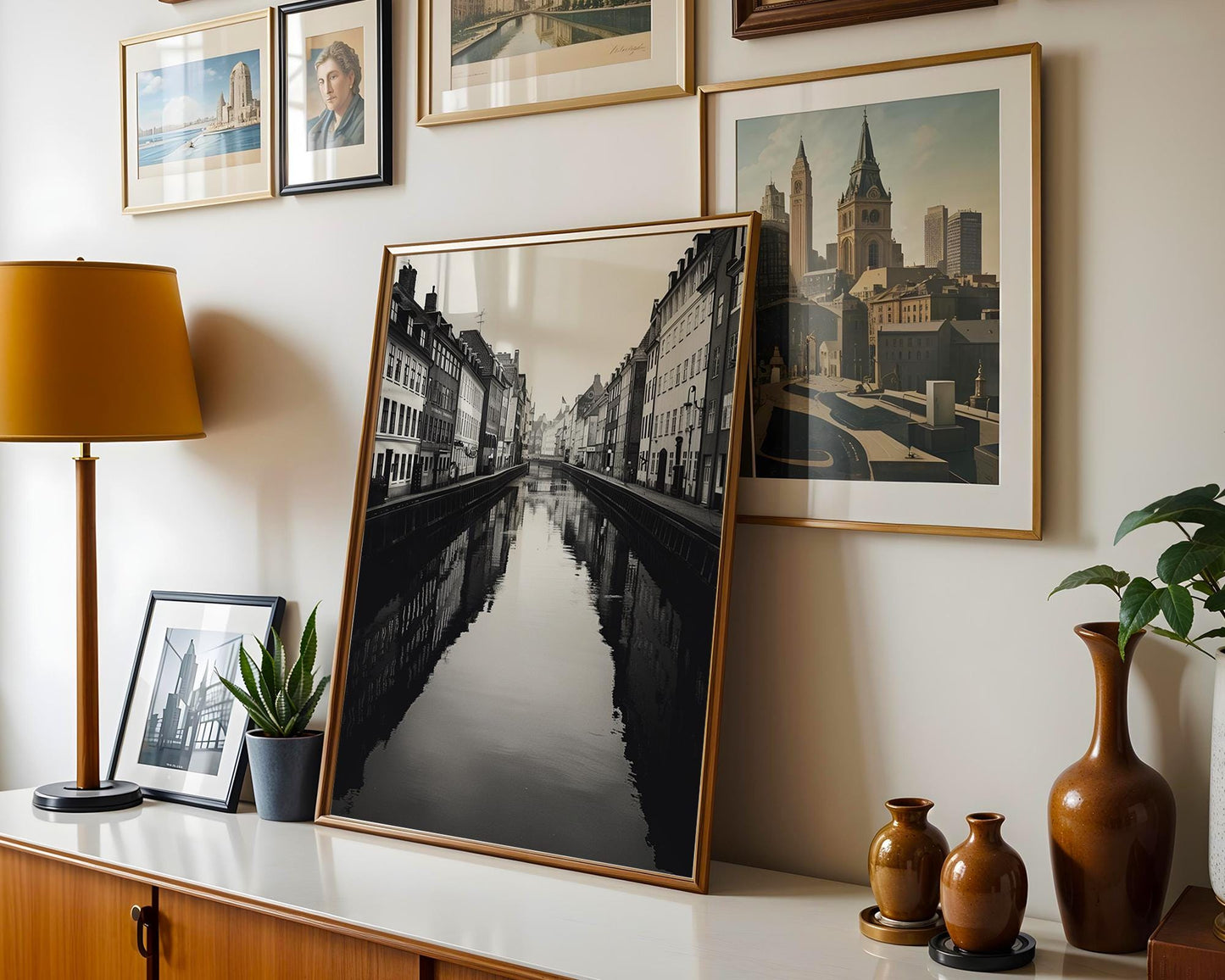 World Landmark | Copenhagen Canal Black and White Photography | Scandinavian Wall Art wall art print, minimalist black and white poster, modern Scandinavian wall decor, Monohaus