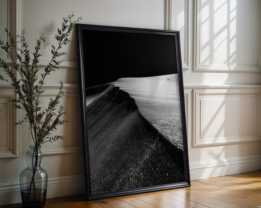 Minimal Wall Art Desert Dunes Photography Print | Minimalist Black and White Landscape wall art print, minimalist black and white poster, modern Scandinavian wall decor, Monohaus