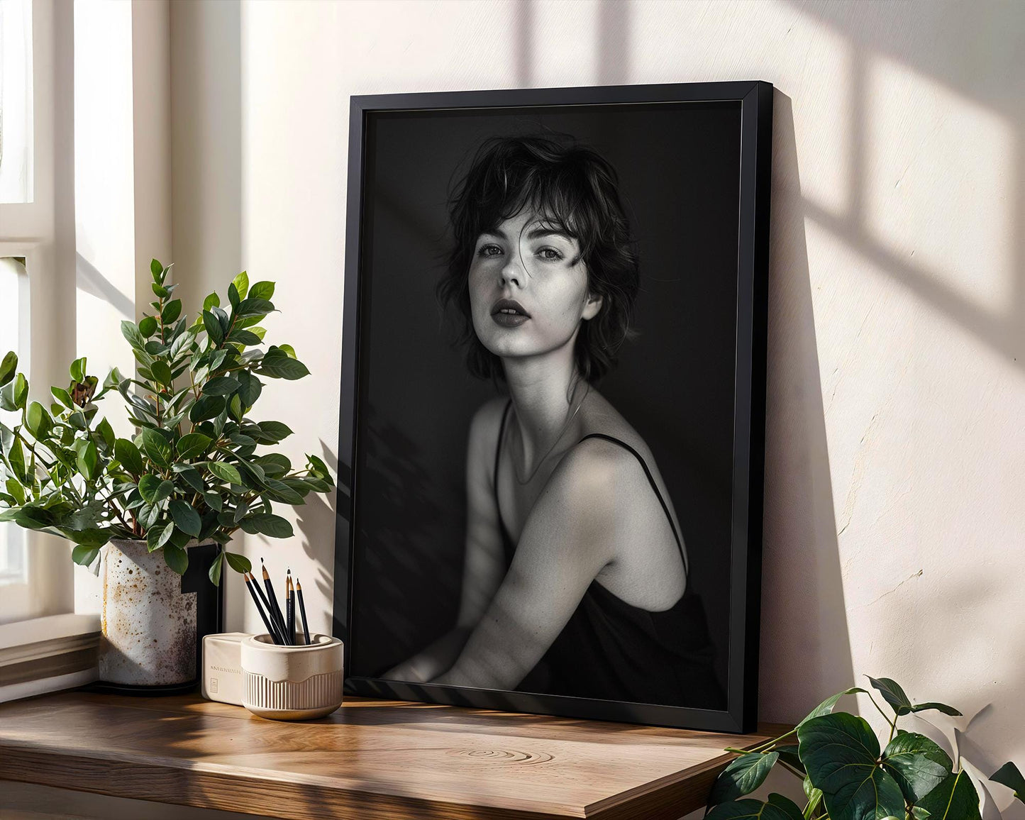 Minimal Wall Art Black and White Female Portrait | Minimalist Fine Art Photography Print wall art print, minimalist black and white poster, modern Scandinavian wall decor, Monohaus