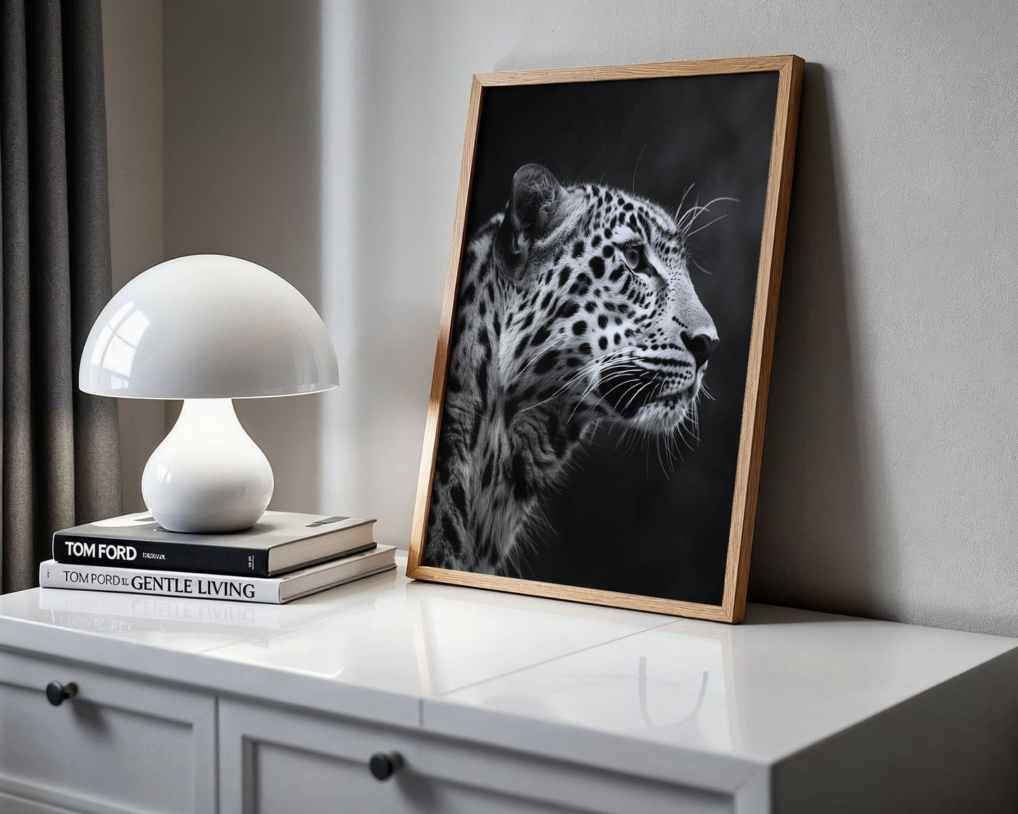 Wildlife Poster | Leopard Photography Print | Minimalist Black & White Art wall art print, minimalist black and white poster, modern Scandinavian wall decor, Monohaus
