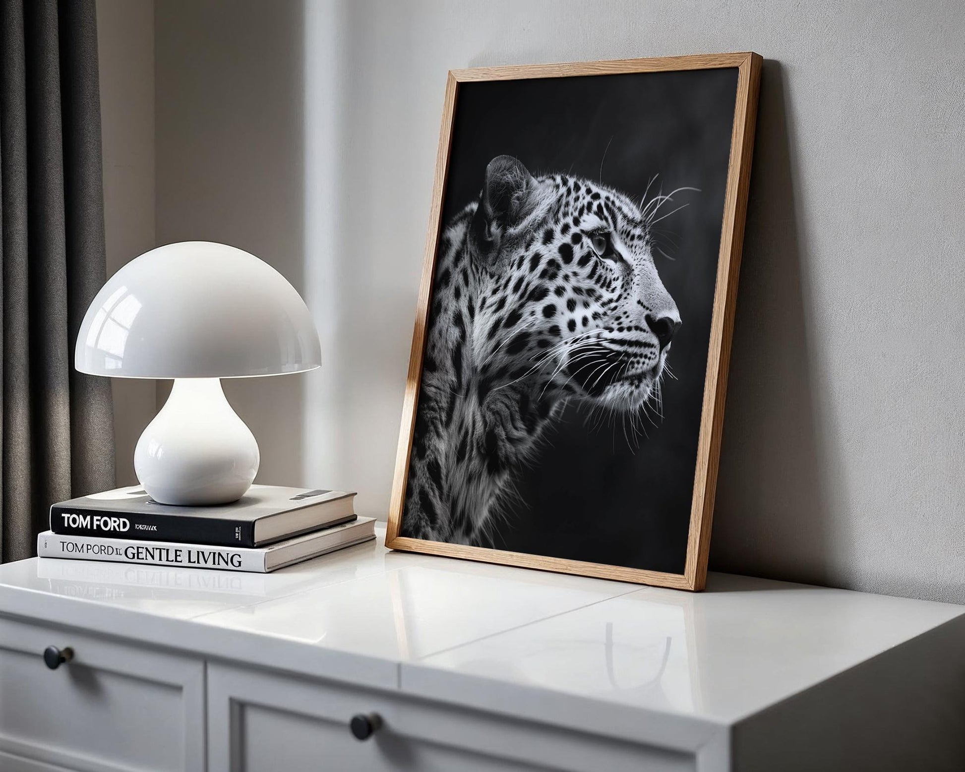 Wildlife Poster | Leopard Photography Print | Minimalist Black & White Art wall art print, minimalist black and white poster, modern Scandinavian wall decor, Monohaus