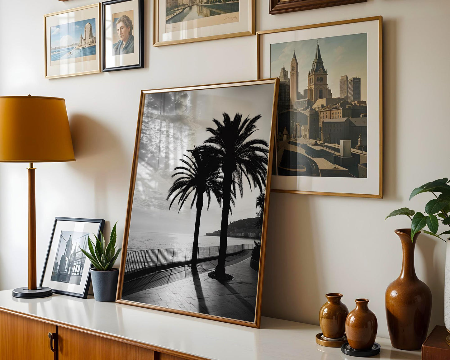 World Landmark | Santa Monica Pier Print | Black and White Coastal Photography wall art print, minimalist black and white poster, modern Scandinavian wall decor, Monohaus