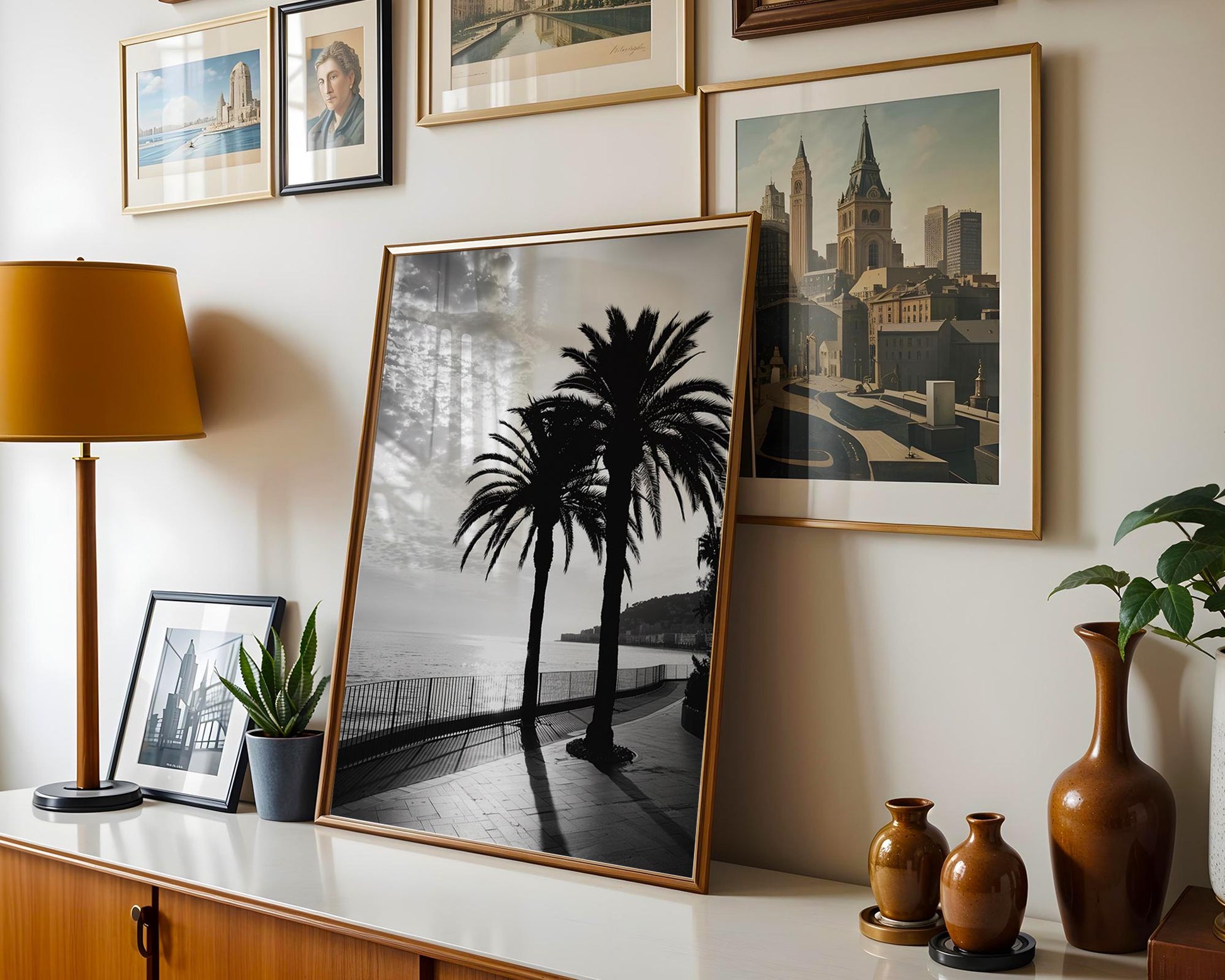 World Landmark | Santa Monica Pier Print | Black and White Coastal Photography wall art print, minimalist black and white poster, modern Scandinavian wall decor, Monohaus