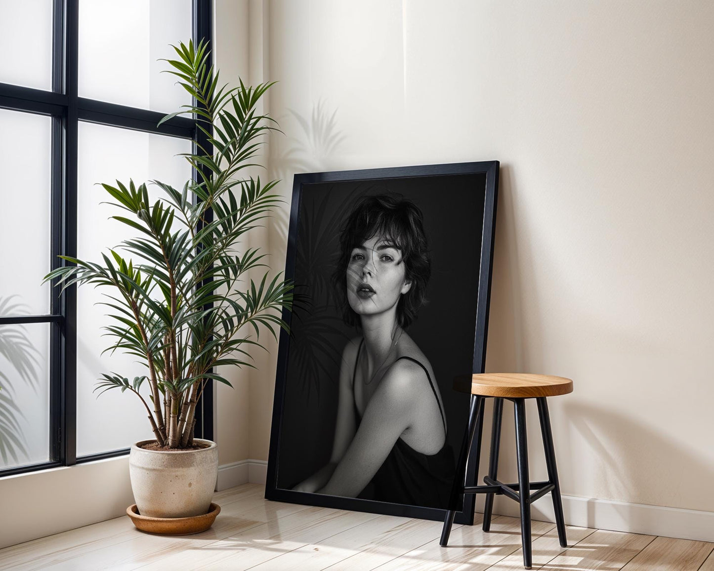 Minimal Wall Art Black and White Female Portrait | Minimalist Fine Art Photography Print wall art print, minimalist black and white poster, modern Scandinavian wall decor, Monohaus