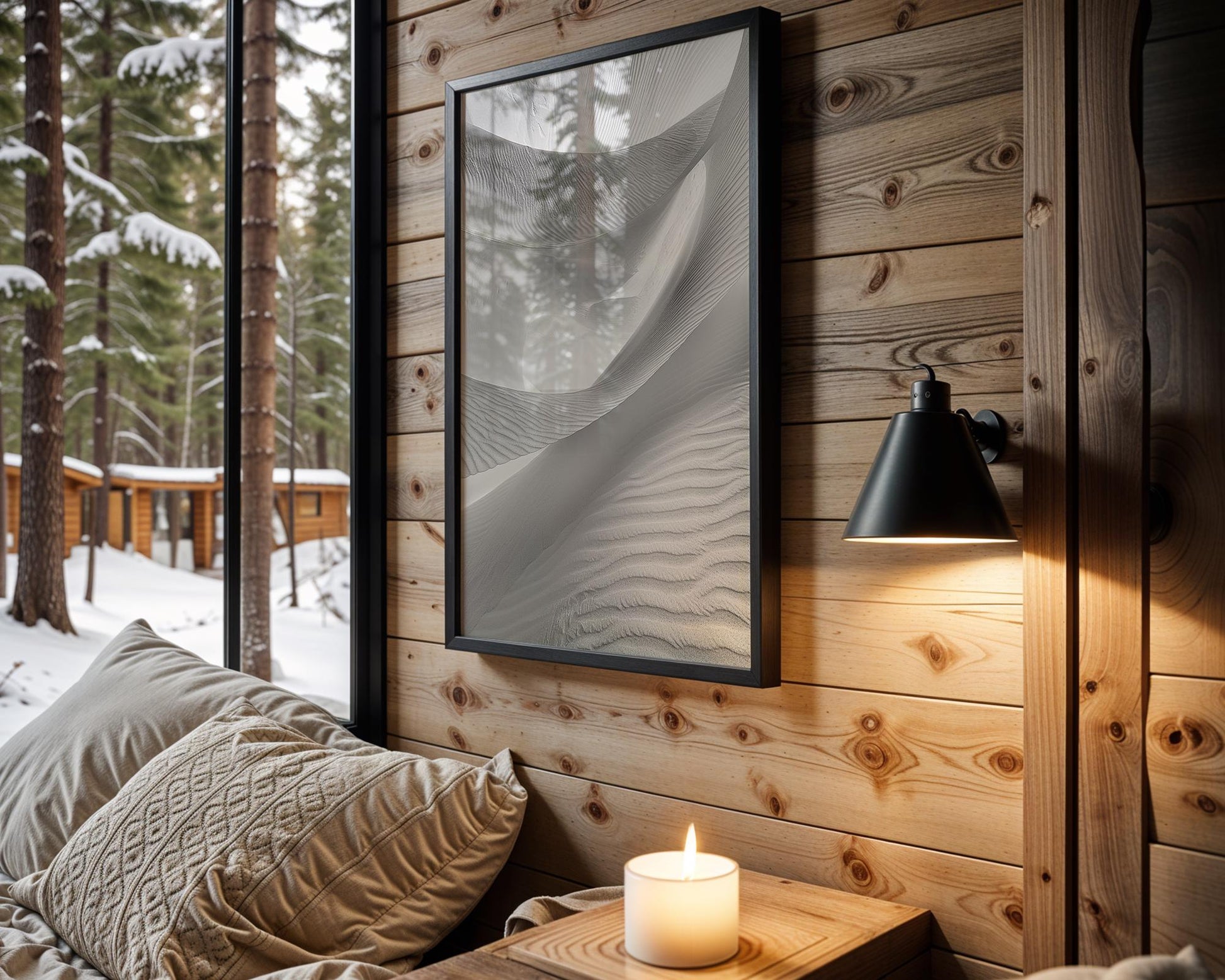 Minimal Wall Art Black and White Abstract Landscape | Fine Art Print abstract wall art print, geometric minimalist poster, modern Scandinavian decor, Monohaus