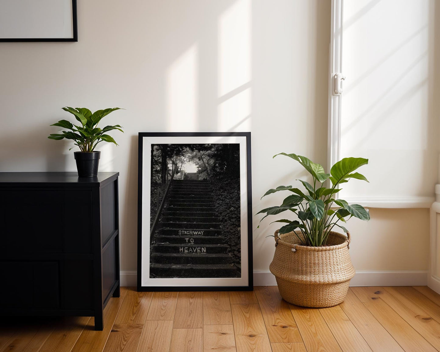 Designer Wall Art | Stairway to Heaven Photography Print | Minimalist Home Decor wall art print, minimalist black and white poster, modern Scandinavian wall decor, Monohaus