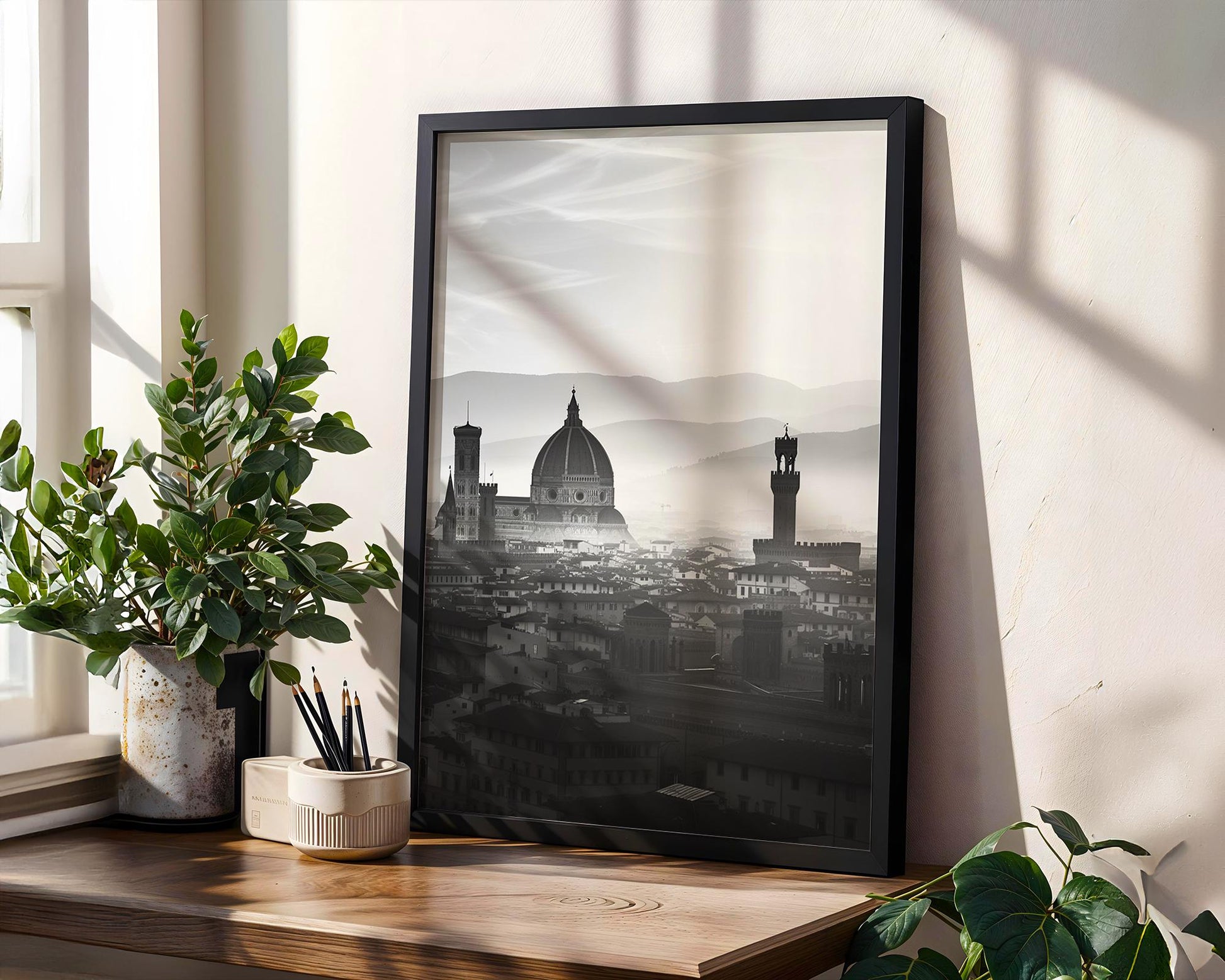 World Landmark | Florence Duomo Black and White Print | Italian Architecture Photography wall art print, black and white architectural poster, minimalist modern Scandinavian wall decor, Monohaus