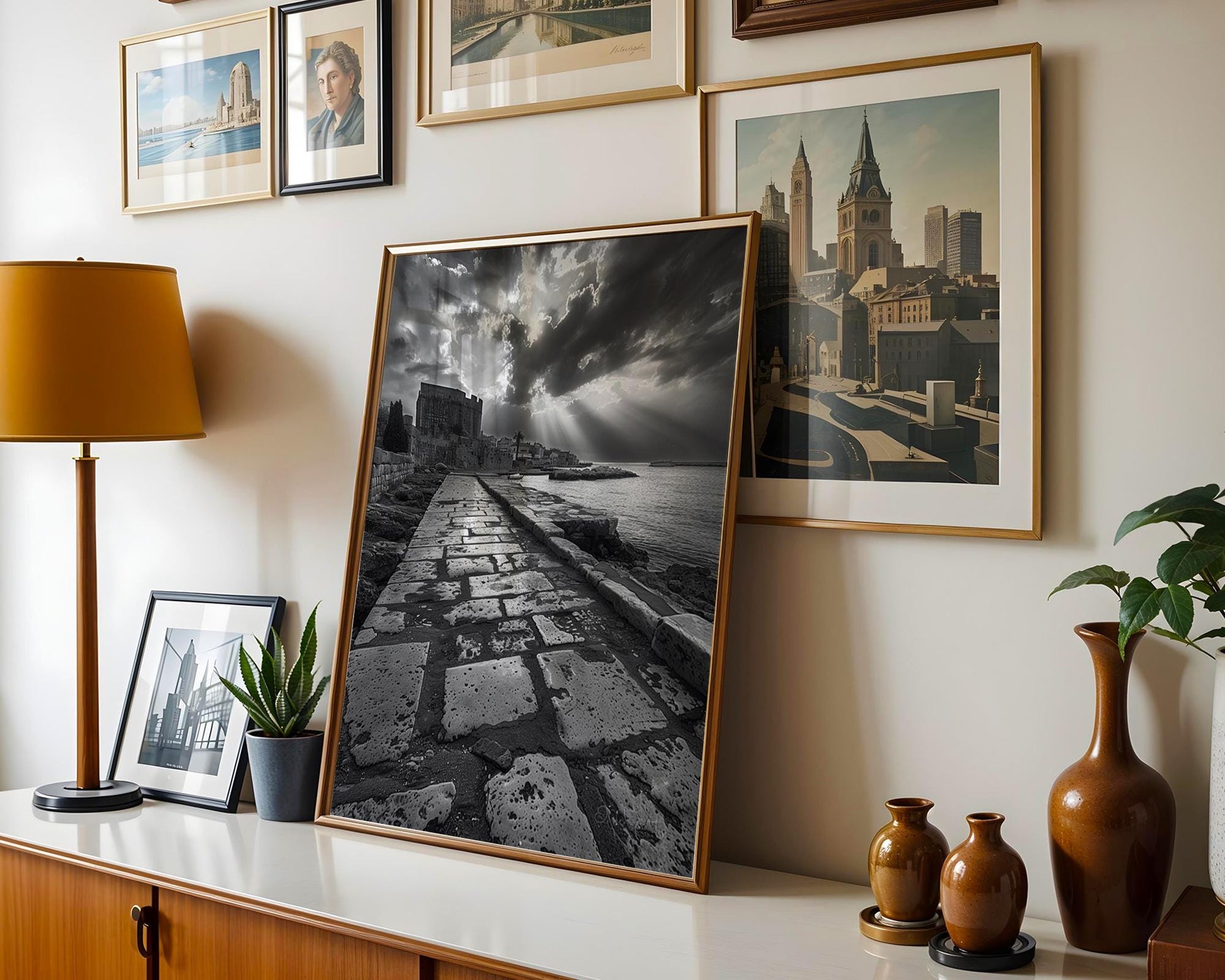 World Landmark | Dubrovnik Croatia Print | Black and White Seaside Architecture wall art print, black and white architectural poster, minimalist modern Scandinavian wall decor, Monohaus