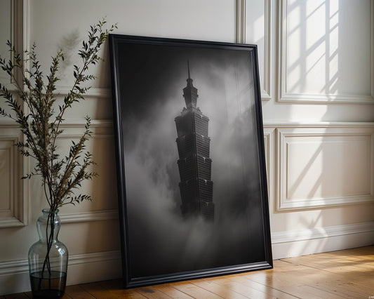 World Landmark | Taipei 101 Print | Black and White Taiwan Architecture Photography