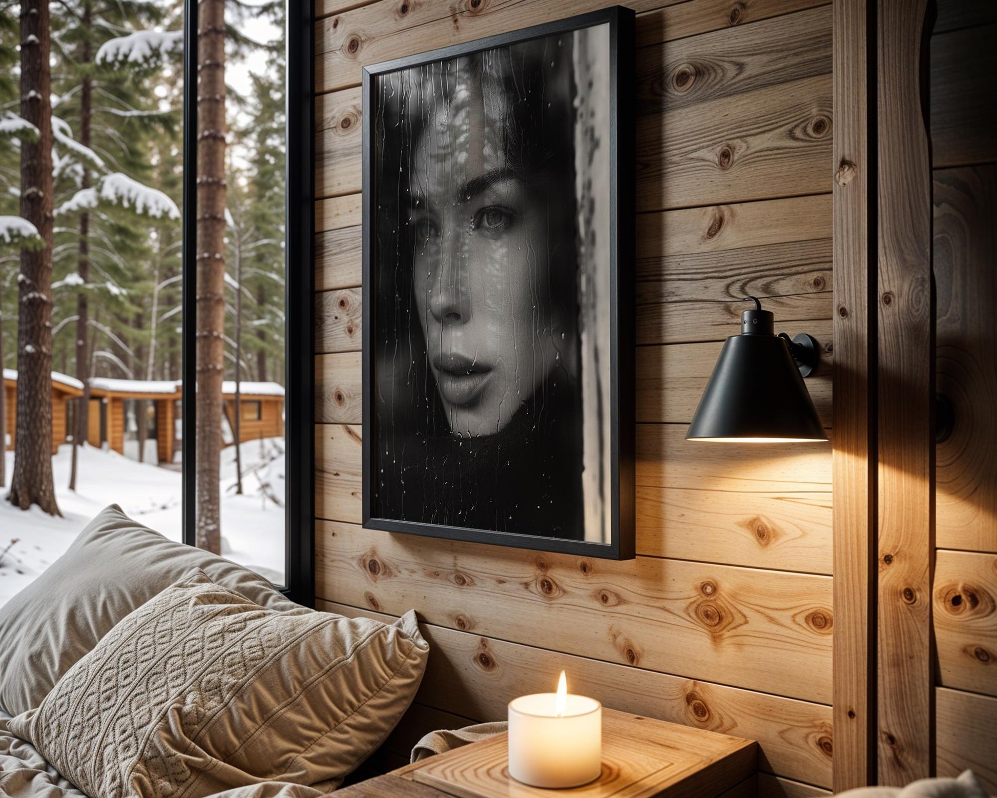 Minimal Wall Art Intimate Portrait | Black & White Moody Home Decor wall art print, minimalist black and white poster, modern Scandinavian wall decor, Monohaus