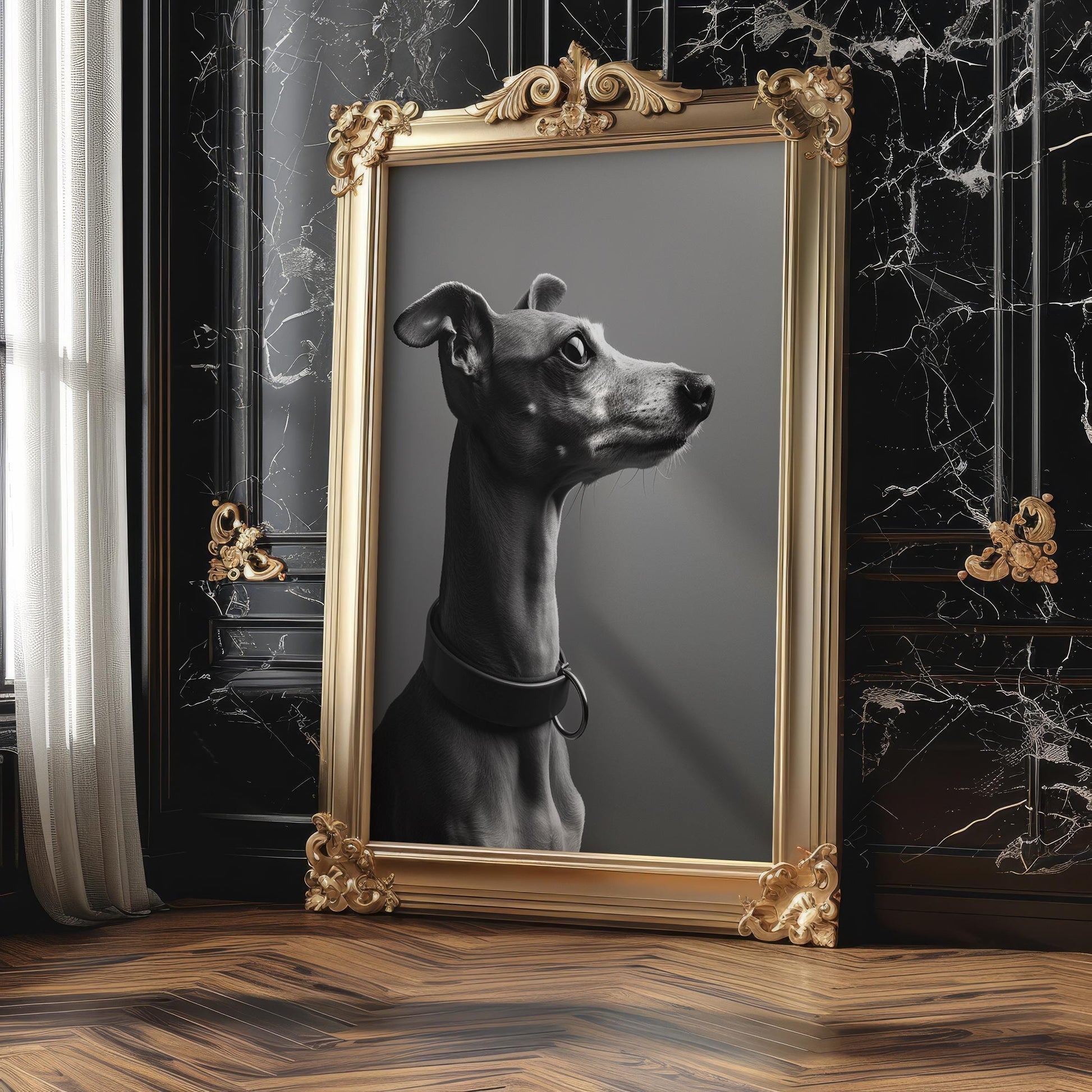 Dog Photography Greyhound Art Print | Minimalist , Scandinavian Decor wall art print, minimalist black and white poster, modern Scandinavian wall decor, Monohaus