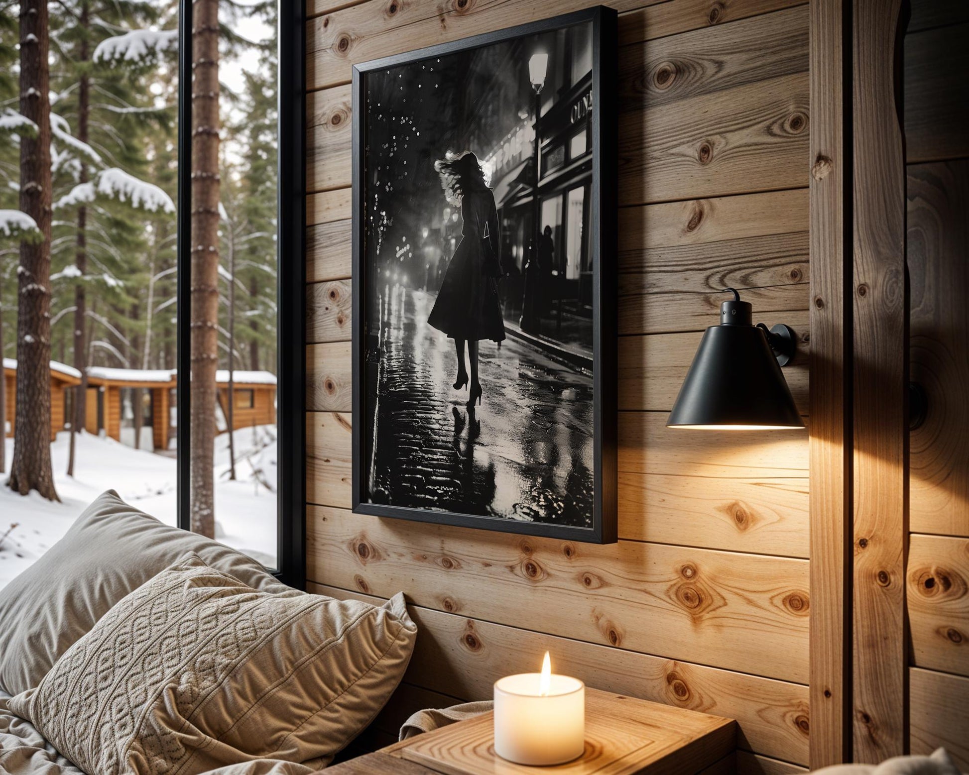 Urban Photography | Paris Street Photography Print | Woman in Motion, Black and White Noir Art black and white photo print, minimalist monochrome wall art poster for modern interiors, Monohaus