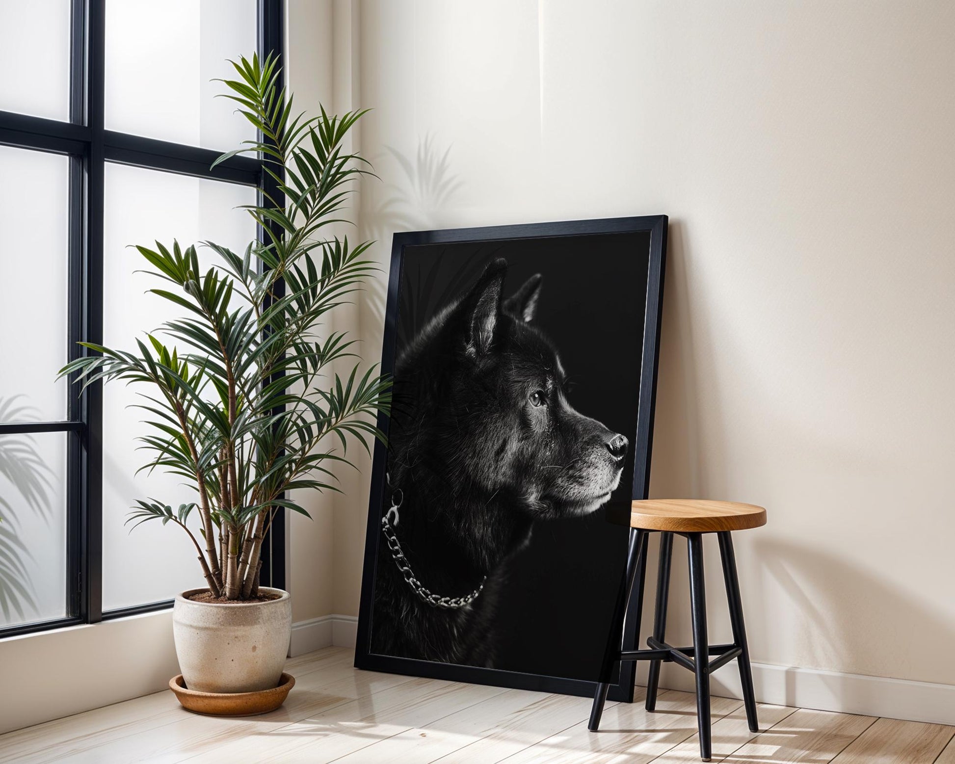 Dog Photography Poster | Minimal Black and White Print Scandinavian Home Decor wall art print, minimalist black and white poster, modern Scandinavian wall decor, Monohaus