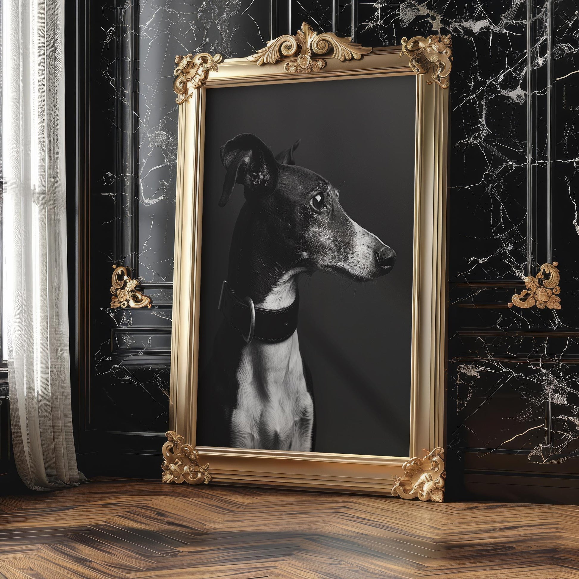 Dog Photography Greyhound Print Black and White | Minimalist Whippet Fine Art wall art print, minimalist black and white poster, modern Scandinavian wall decor, Monohaus