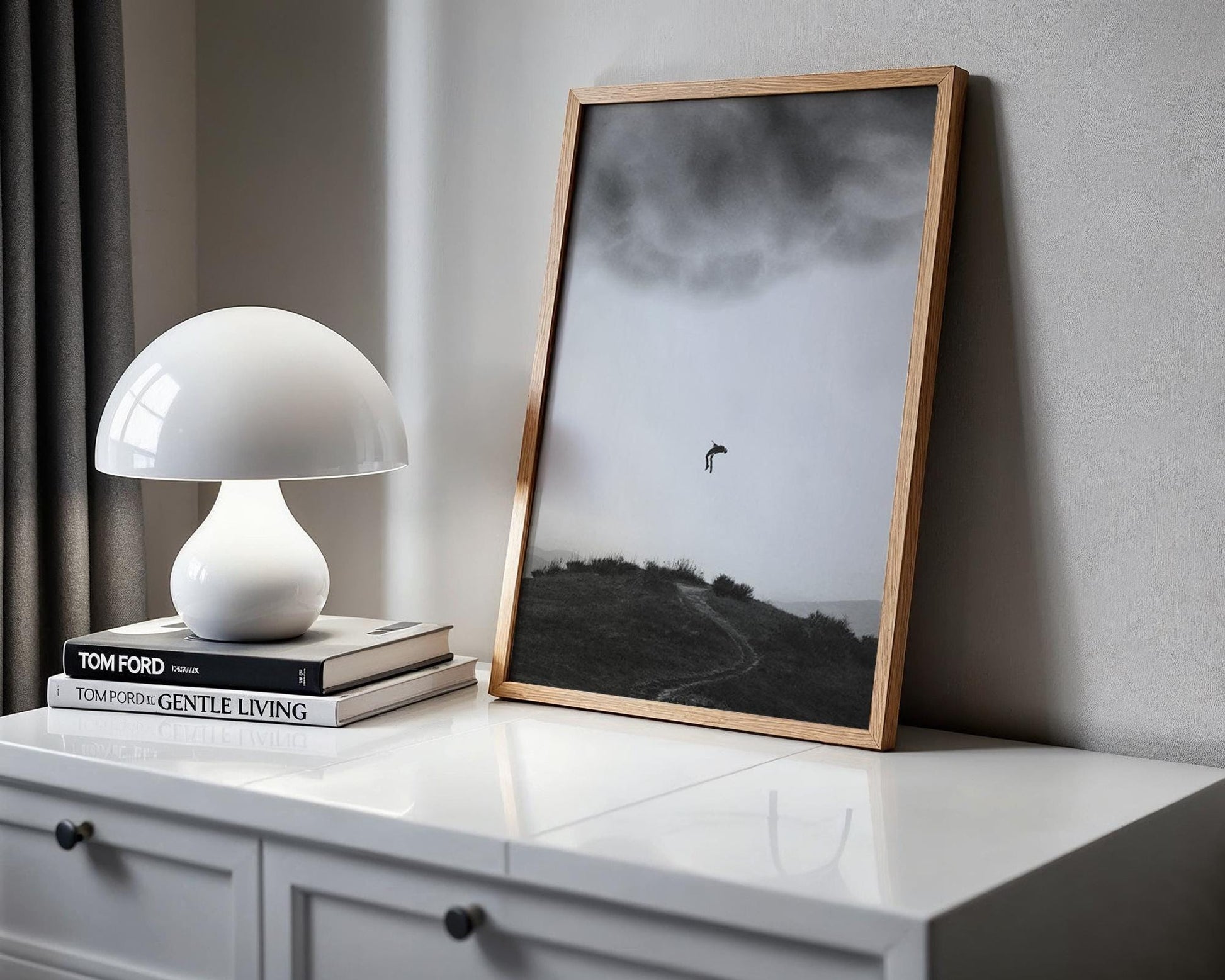 Designer Wall Art | Minimalist Falling Figure Print | Black & White Modern Poster wall art print, minimalist black and white poster, modern Scandinavian wall decor, Monohaus