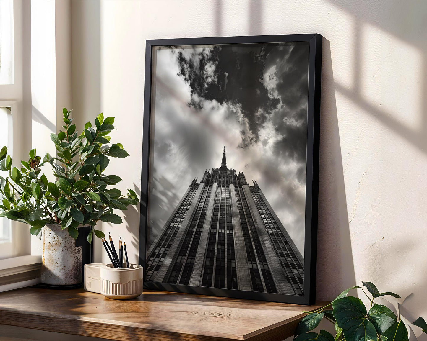 World Landmark | Art Deco Skyscraper Print | Black and White Architecture Photography