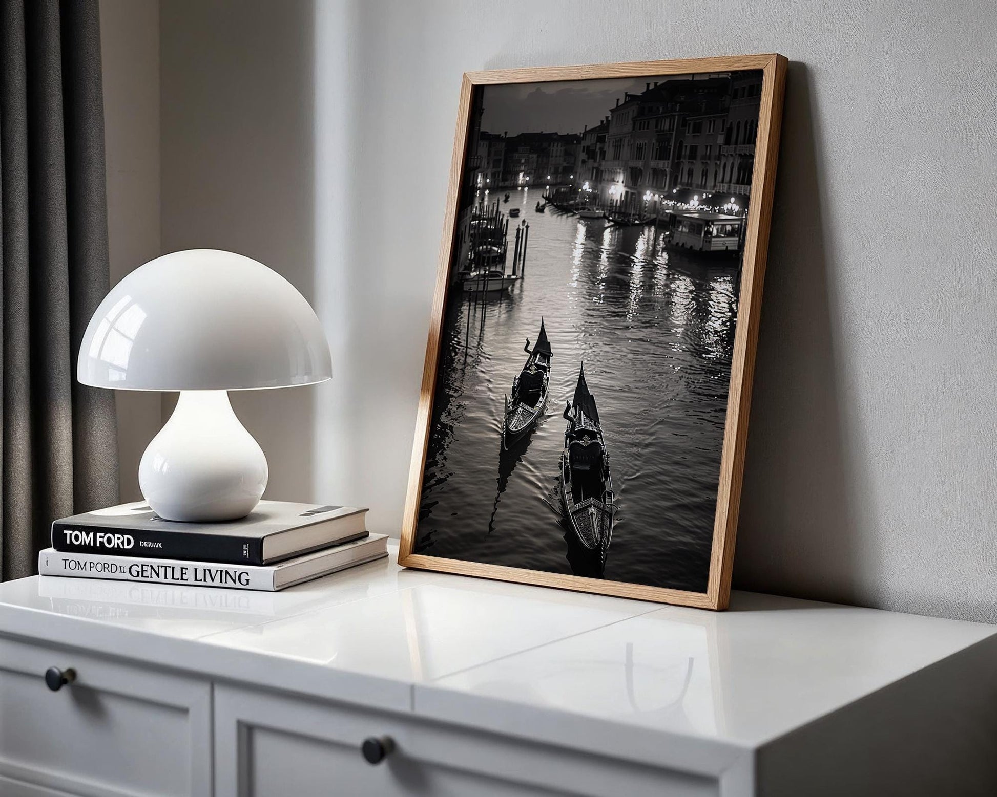 World Landmark | Venice Gondola Print | Grand Canal Black and White Photography wall art print, minimalist black and white poster, modern Scandinavian wall decor, Monohaus