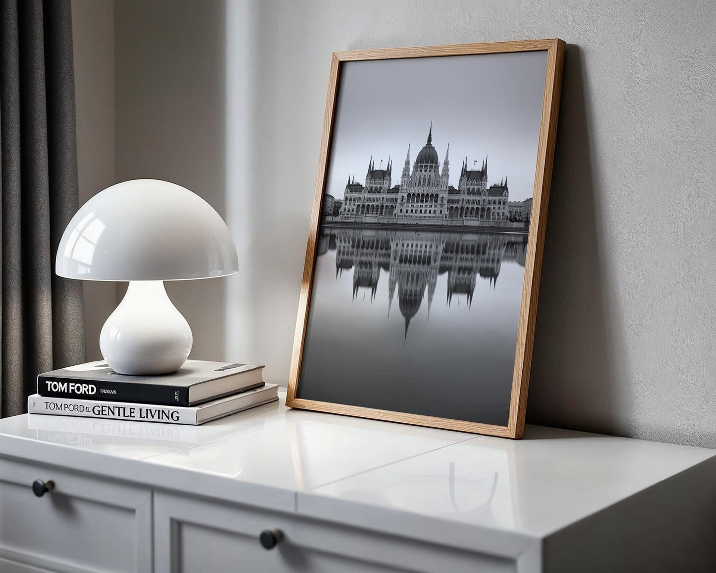 World Landmark | Budapest Parliament Print | Black and White Minimalist Architecture wall art print, black and white architectural poster, minimalist modern Scandinavian wall decor, Monohaus