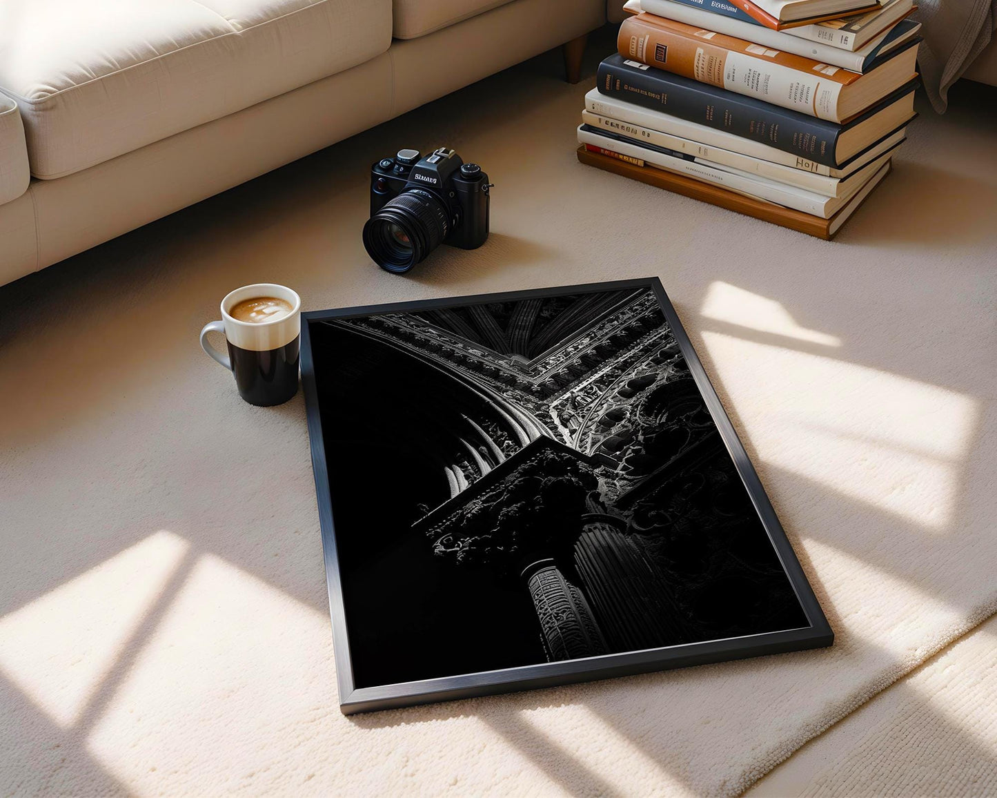 World Landmark | Seville Cathedral Black & White Gothic Architecture Print
