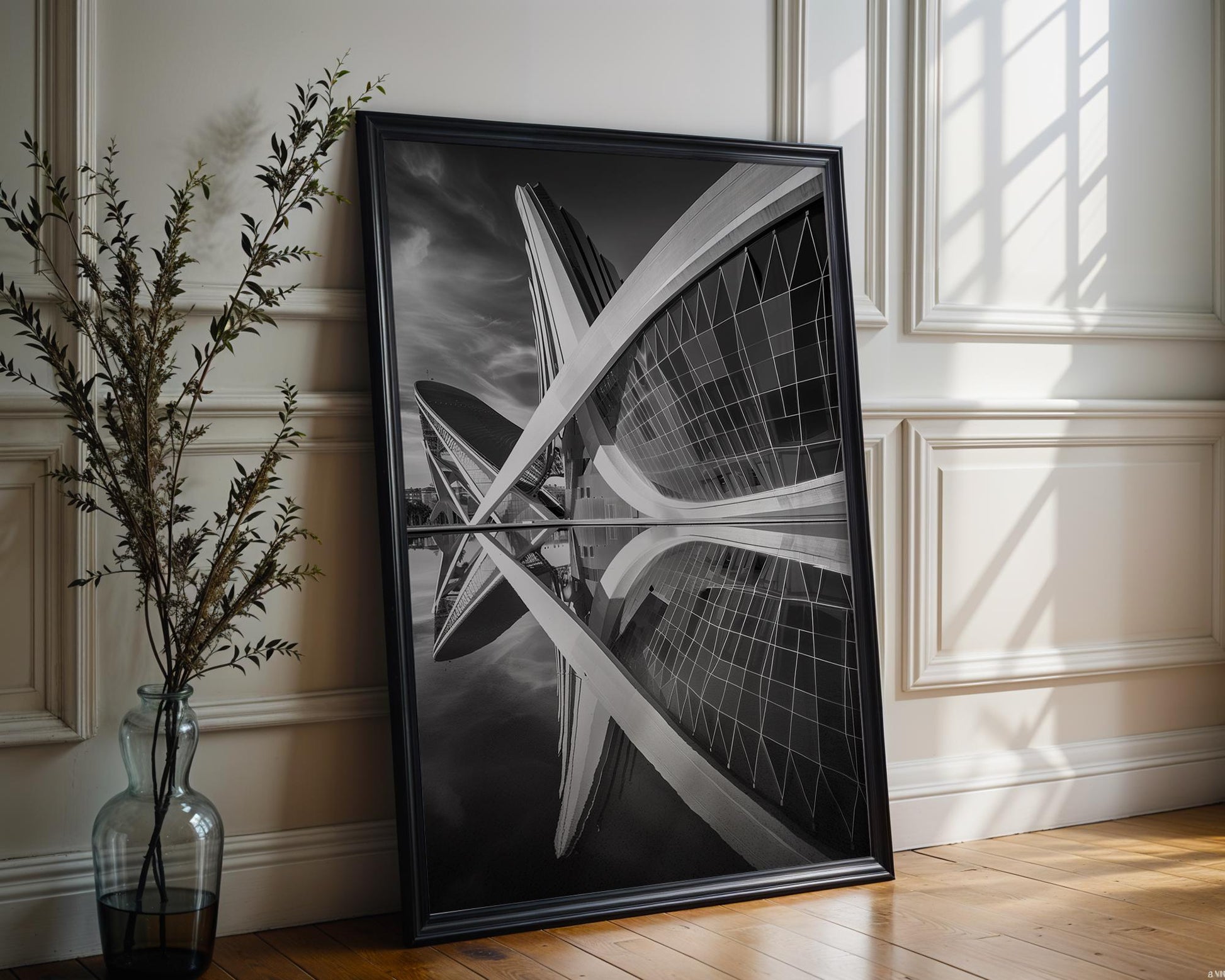 World Landmark | Valencia Architecture Print | Black and White Photography, Modern Wall Art wall art print, black and white architectural poster, minimalist modern Scandinavian wall decor, Monohaus