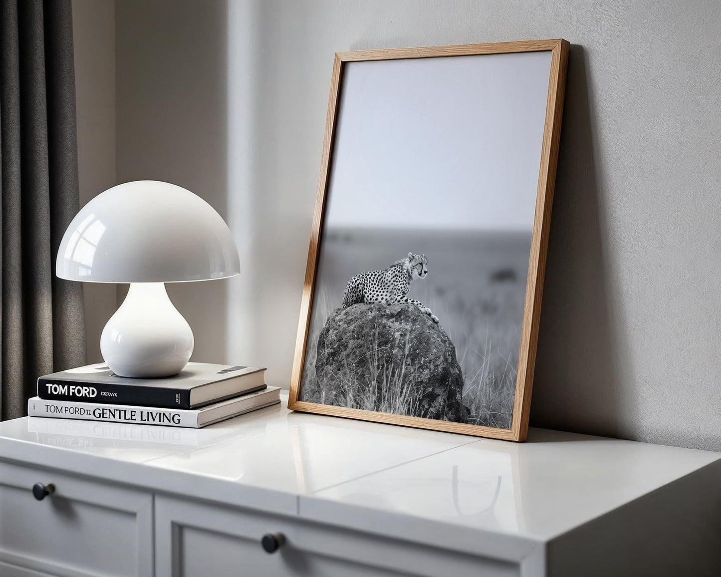 Wildlife Poster | Cheetah Photography Print | Minimalist Safari Wall Art wall art print, minimalist black and white poster, modern Scandinavian wall decor, Monohaus
