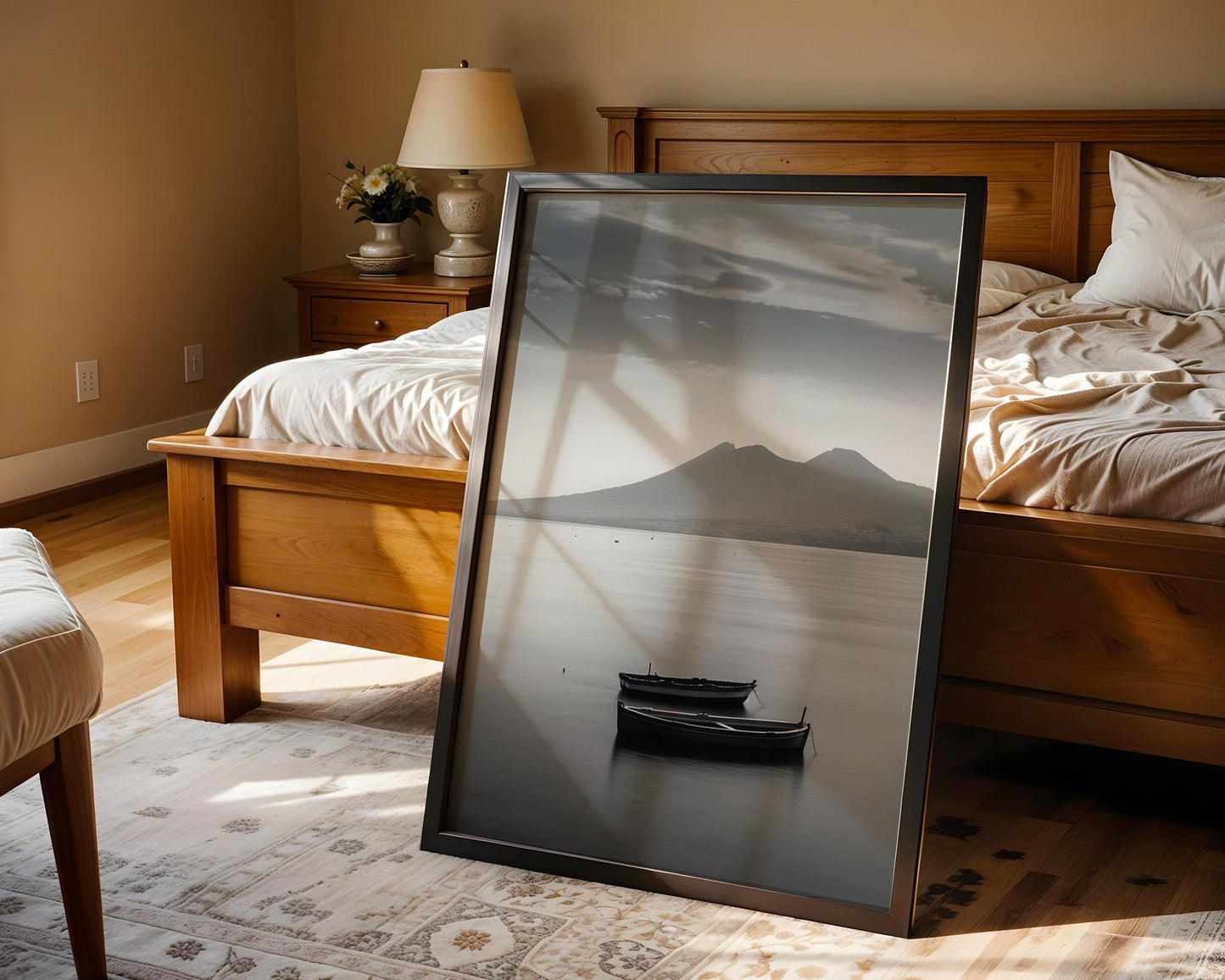 World Landmark | Naples Italy Seascape Print | Mount Vesuvius Minimalist Photography