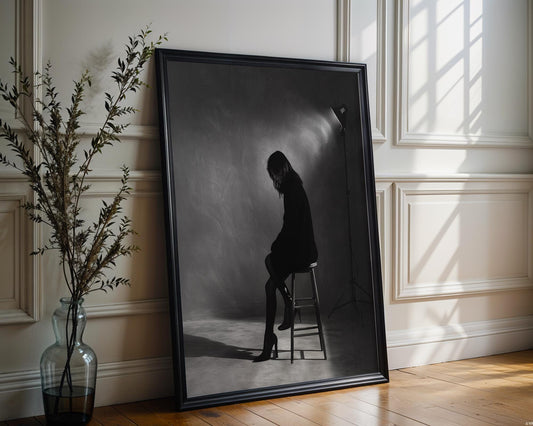 Minimal Wall Art Monochrome Woman Portrait Print | Minimalist Photography, Modern Home Decor wall art print, minimalist black and white poster, modern Scandinavian wall decor, Monohaus