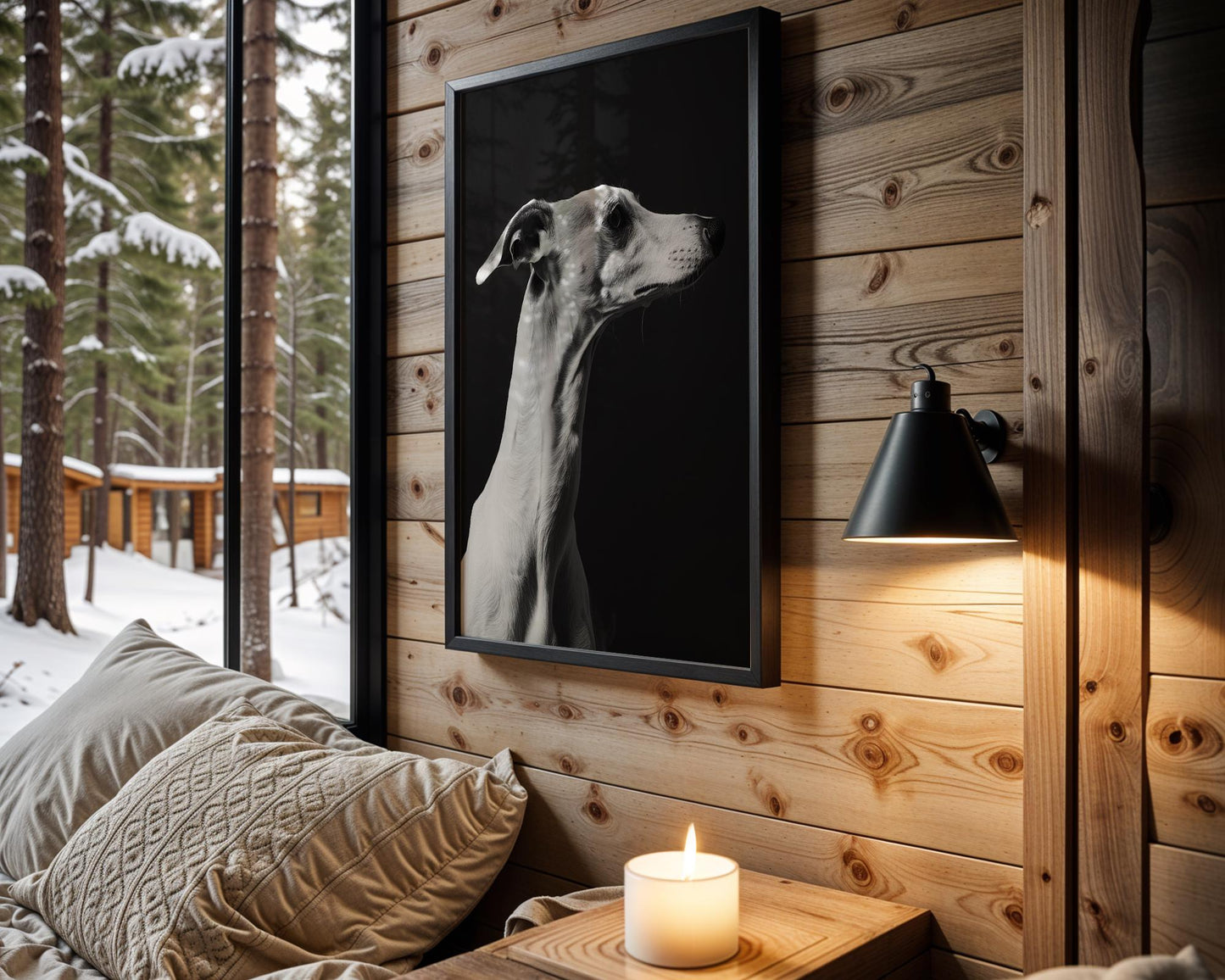 Dog Photography Whippet Pet Print | Sleek Profile, Modern Minimalist Art wall art print, minimalist black and white poster, modern Scandinavian wall decor, Monohaus