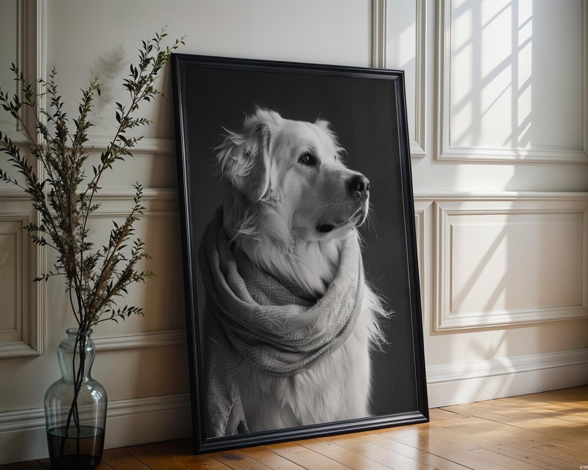 Dog Photography Pet Portrait Print | Minimalist Black and White Pet Home Decor wall art print, minimalist black and white poster, modern Scandinavian wall decor, Monohaus
