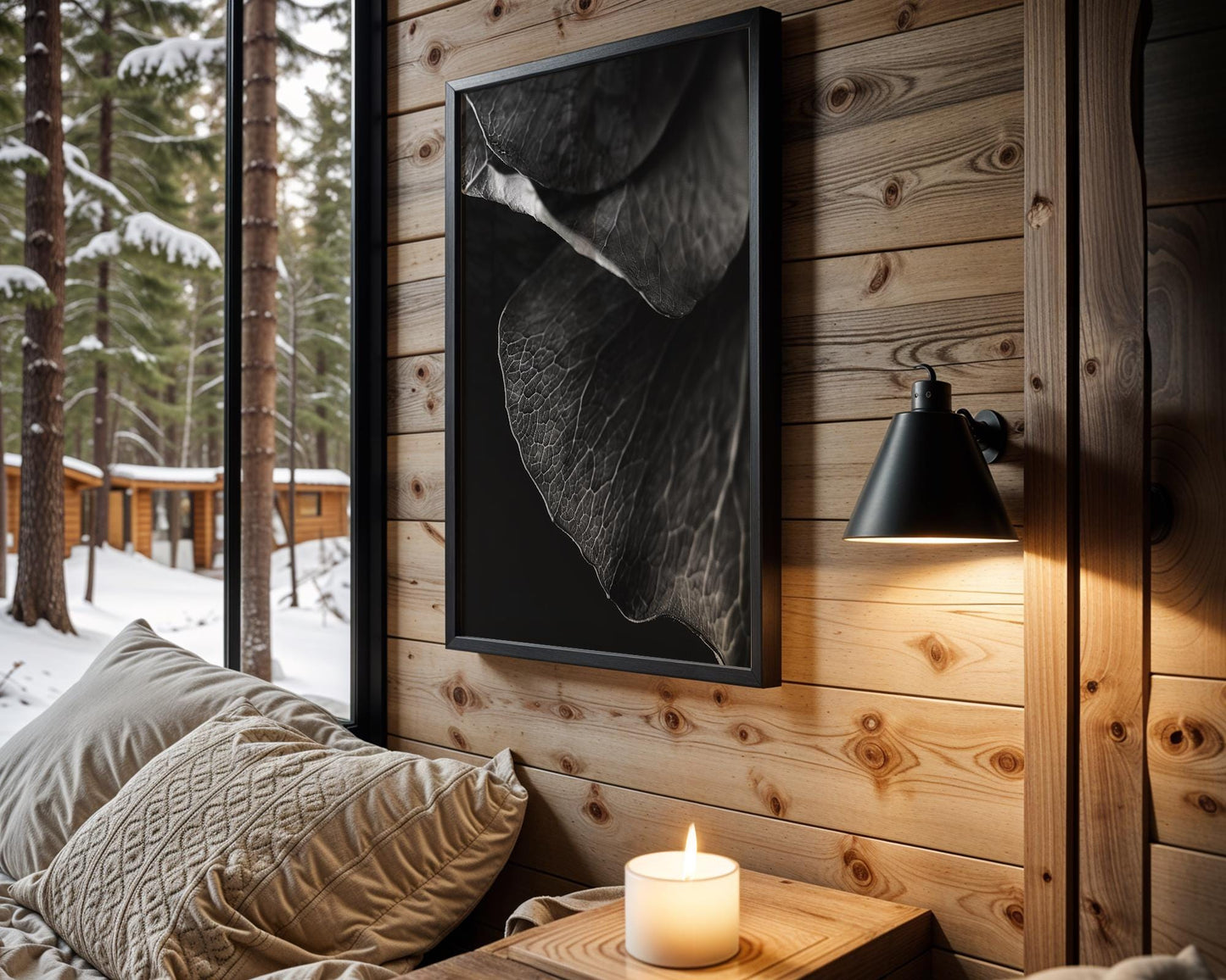 Botanical Photo | Abstract Floral Macro Print | Dark Petals, Minimalist Photography abstract wall art print, geometric minimalist poster, modern Scandinavian decor, Monohaus