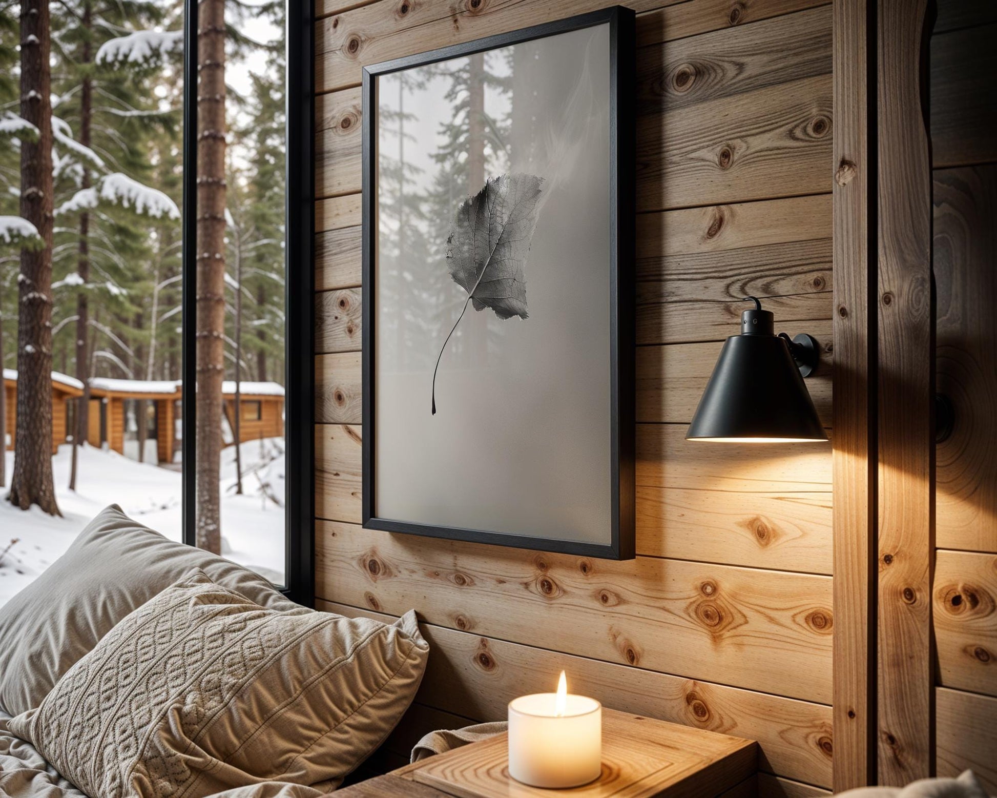 Botanical Photo | Abstract Leaf Macro Photography Print | Black & White Minimal abstract wall art print, geometric minimalist poster, modern Scandinavian decor, Monohaus