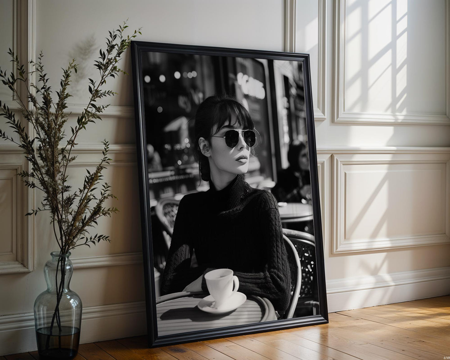 Minimal Wall Art | Retro Paris Fashion Print |  Monochrome Photography wall art print, minimalist black and white poster, modern Scandinavian wall decor, Monohaus