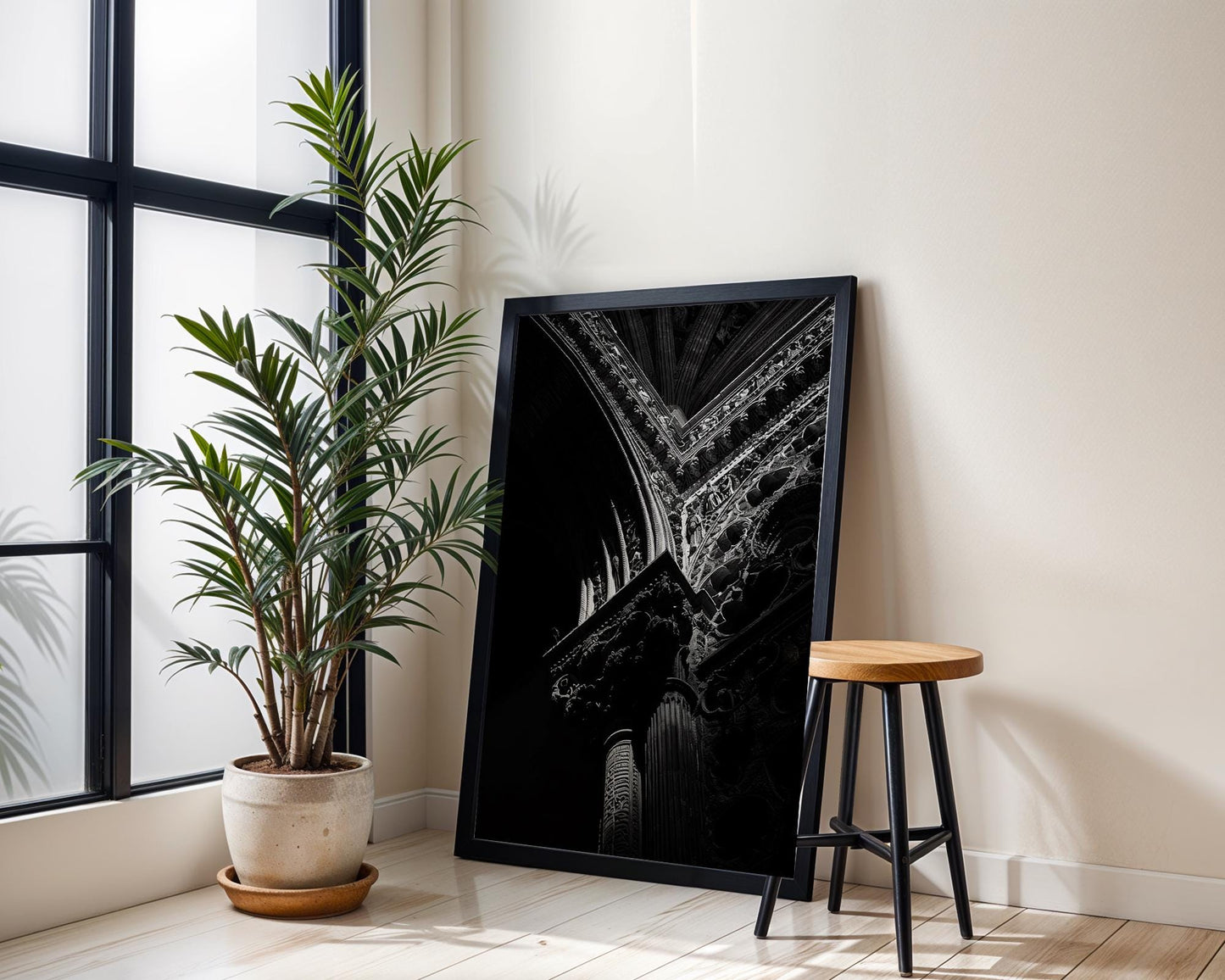 World Landmark | Seville Cathedral Black & White Gothic Architecture Print