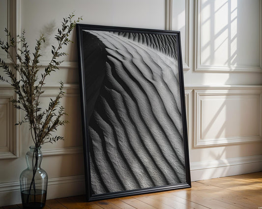 Minimal Wall Art Abstract Sand Dune Print | Minimalist Black and White Photography abstract wall art print, geometric minimalist poster, modern Scandinavian decor, Monohaus