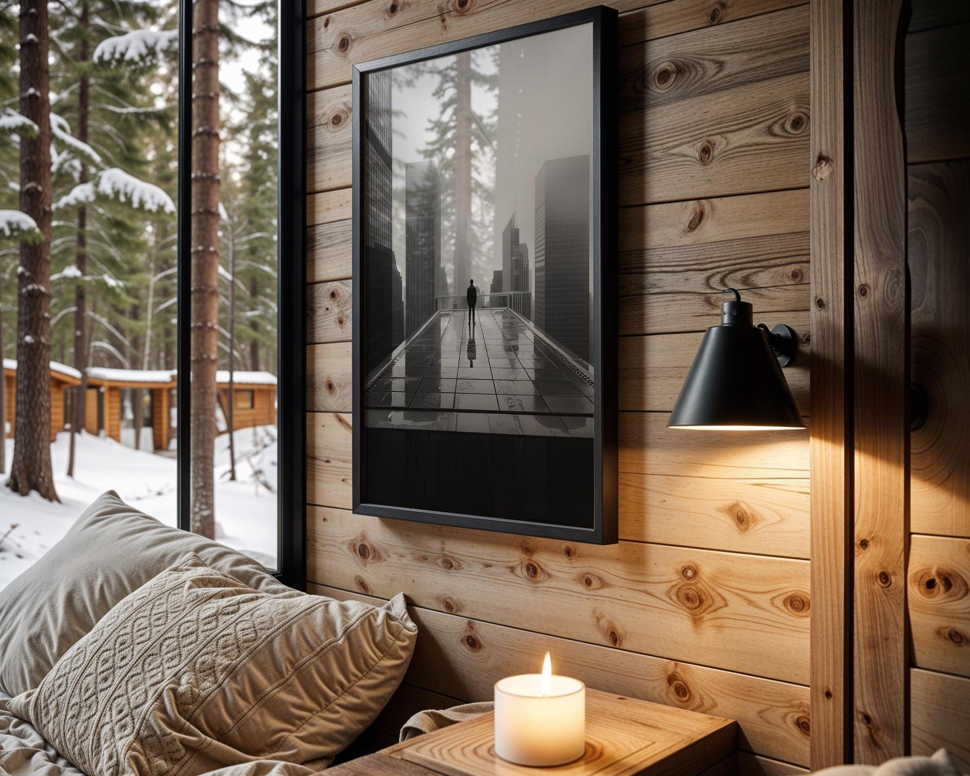 Noir City Photography Print | Minimalist Urban Wall Art wall art print, black and white architectural poster, minimalist modern Scandinavian wall decor, Monohaus