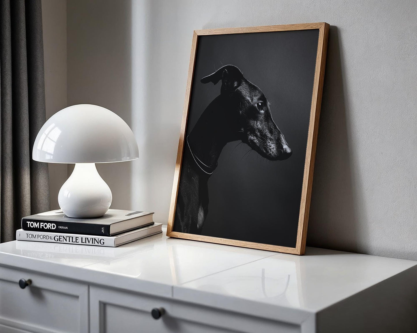 Dog Photography Greyhound Print Black and White | Minimalist Whippet Fine Art wall art print, minimalist black and white poster, modern Scandinavian wall decor, Monohaus