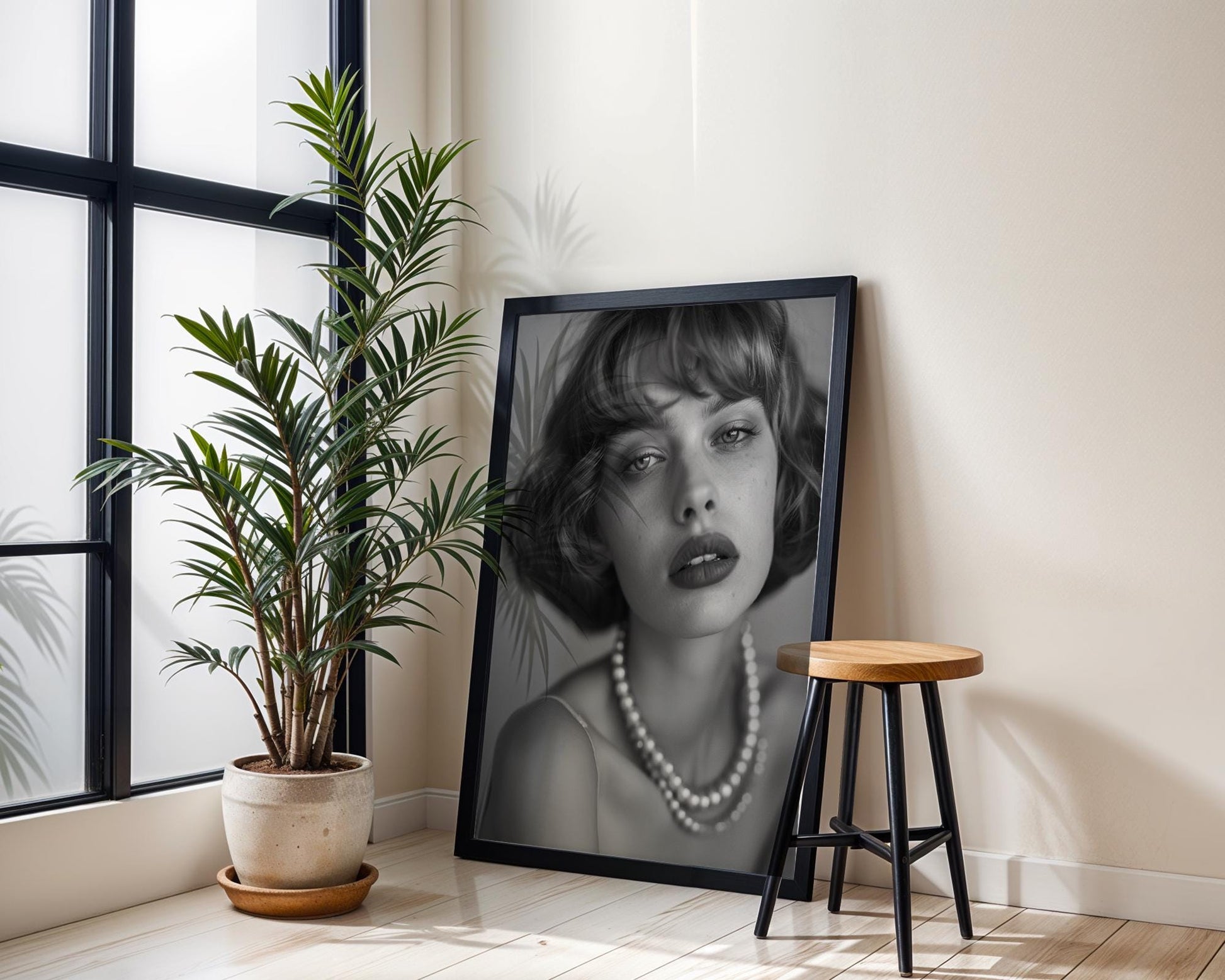 Minimal Wall Art | Retro Paris Fashion Print |  Monochrome Photography wall art print, minimalist black and white poster, modern Scandinavian wall decor, Monohaus