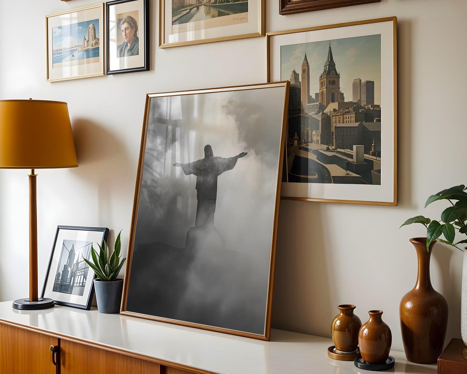 World Landmark | Christ the Redeemer Print | Black and White Rio de Janeiro Photography wall art print, minimalist black and white poster, modern Scandinavian wall decor, Monohaus