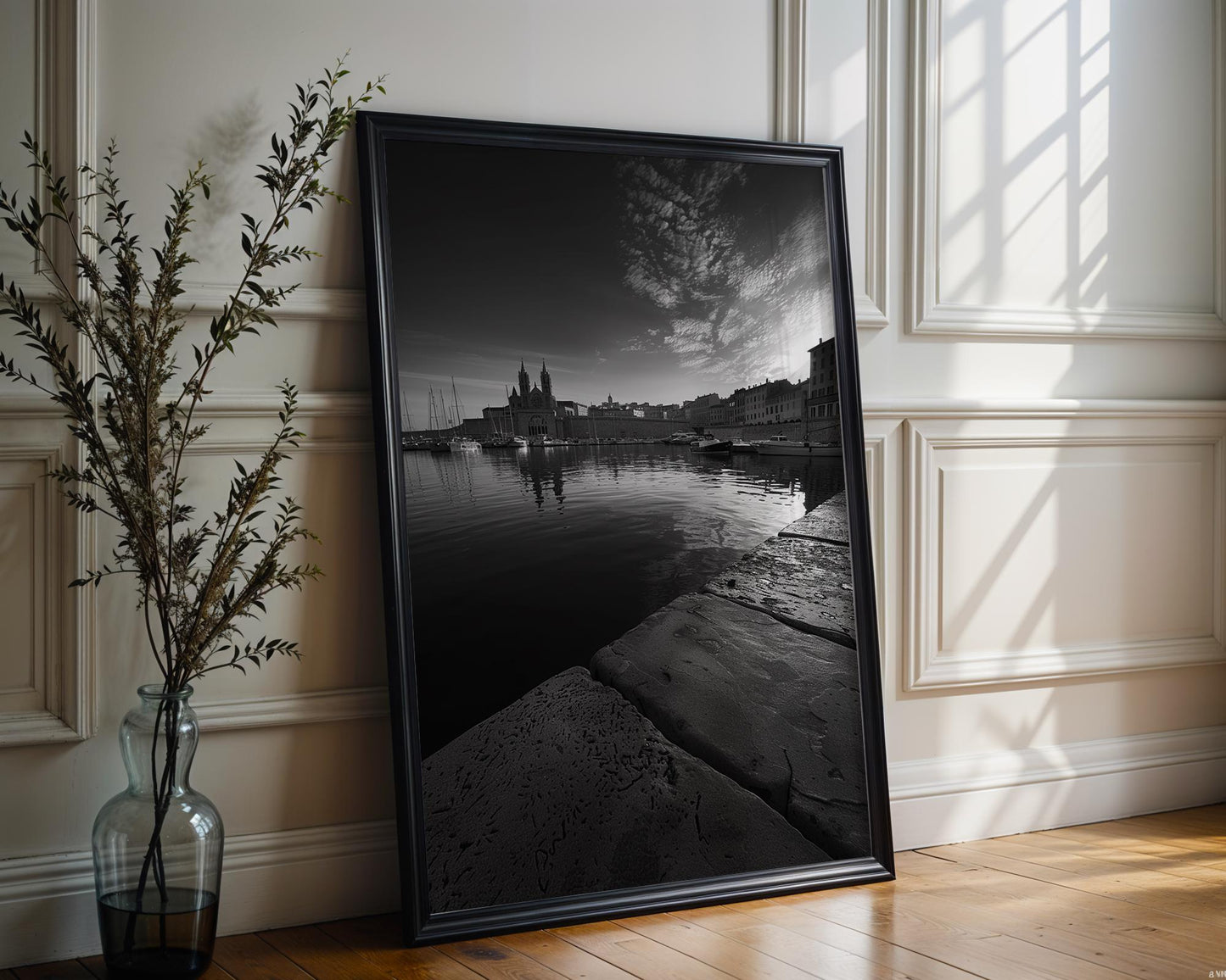 World Landmark | Marseille Print | Black and White French Architecture Photography wall art print, black and white architectural poster, minimalist modern Scandinavian wall decor, Monohaus