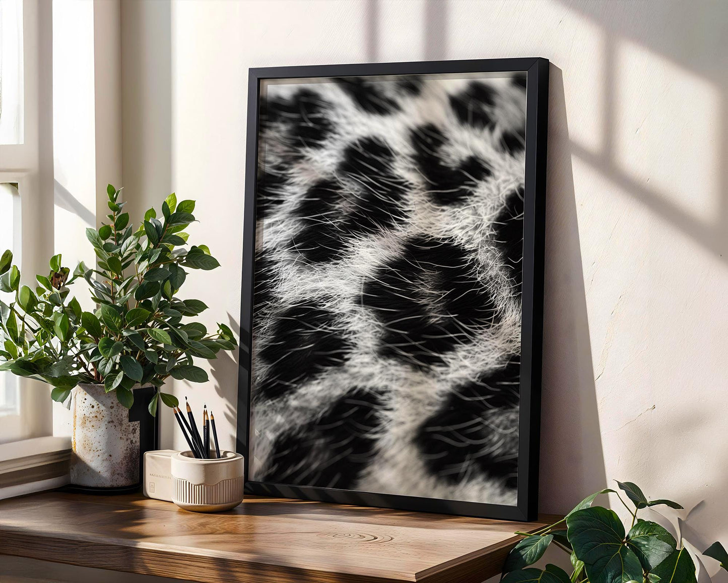 Wildlife Poster | Leopard Print | Black & White Animal Fur Texture Wall Art wall art print, minimalist black and white poster, modern Scandinavian wall decor, Monohaus