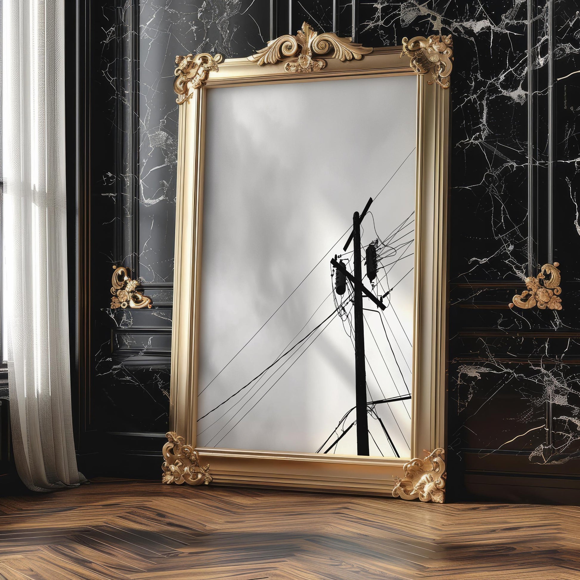 Urban Photography | Power Lines Photography Print | Minimalist Black and White Wall Art abstract wall art print, geometric minimalist poster, modern Scandinavian decor, Monohaus