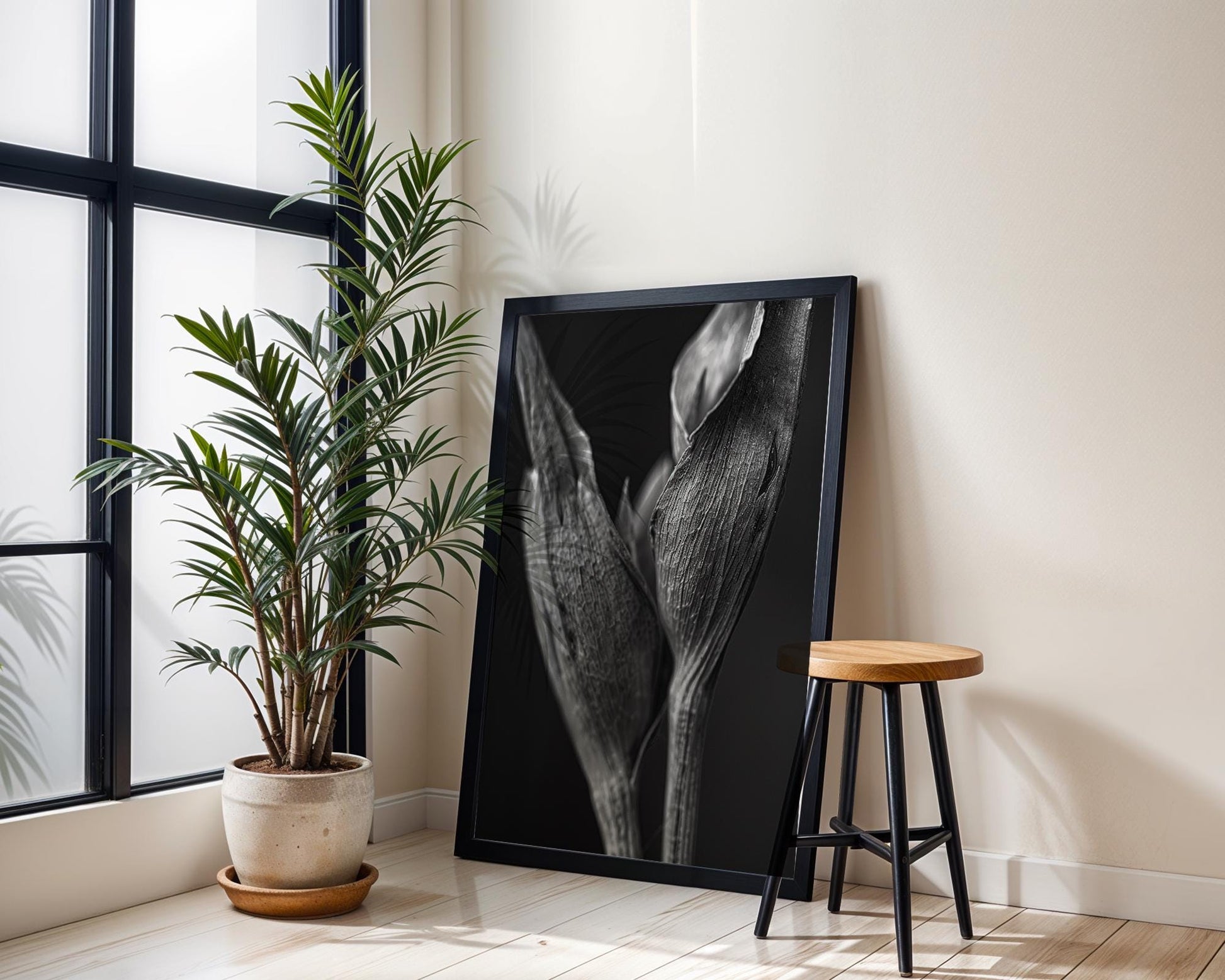 Botanical Photo | Black and White Flower Bud Print | Minimalist  Art wall art print, minimalist black and white poster, modern Scandinavian wall decor, Monohaus