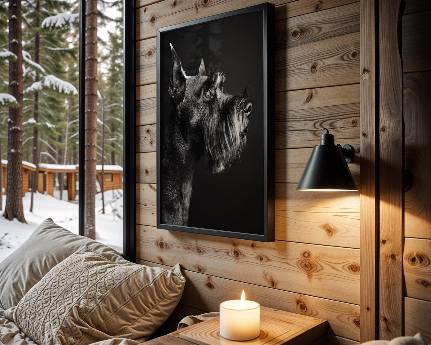 Dog Photography Schnauzer Portrait Print | Modern Black and White Pet Home Decor wall art print, minimalist black and white poster, modern Scandinavian wall decor, Monohaus