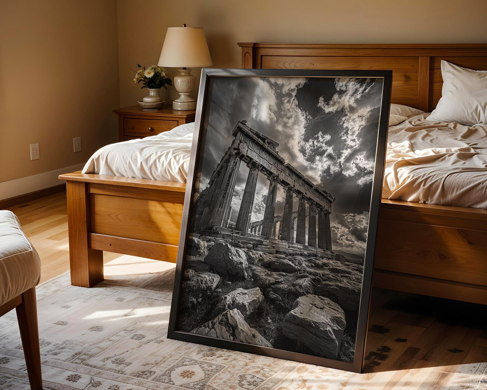 World Landmark | Parthenon Print | Dramatic Black & White Greek Architecture Wall Art wall art print, black and white architectural poster, minimalist modern Scandinavian wall decor, Monohaus